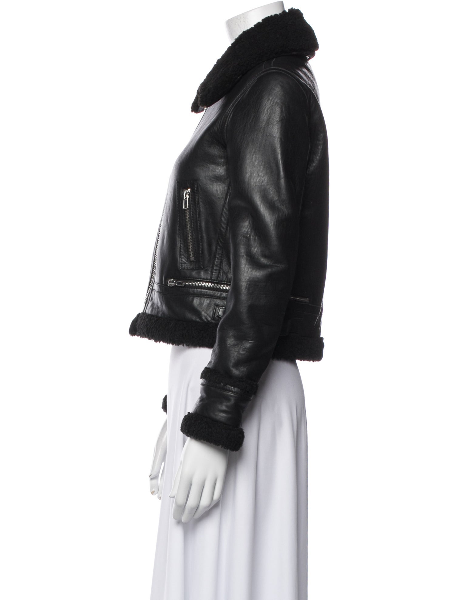 Maje Lamb Leather Biker Jacket w/ Tags