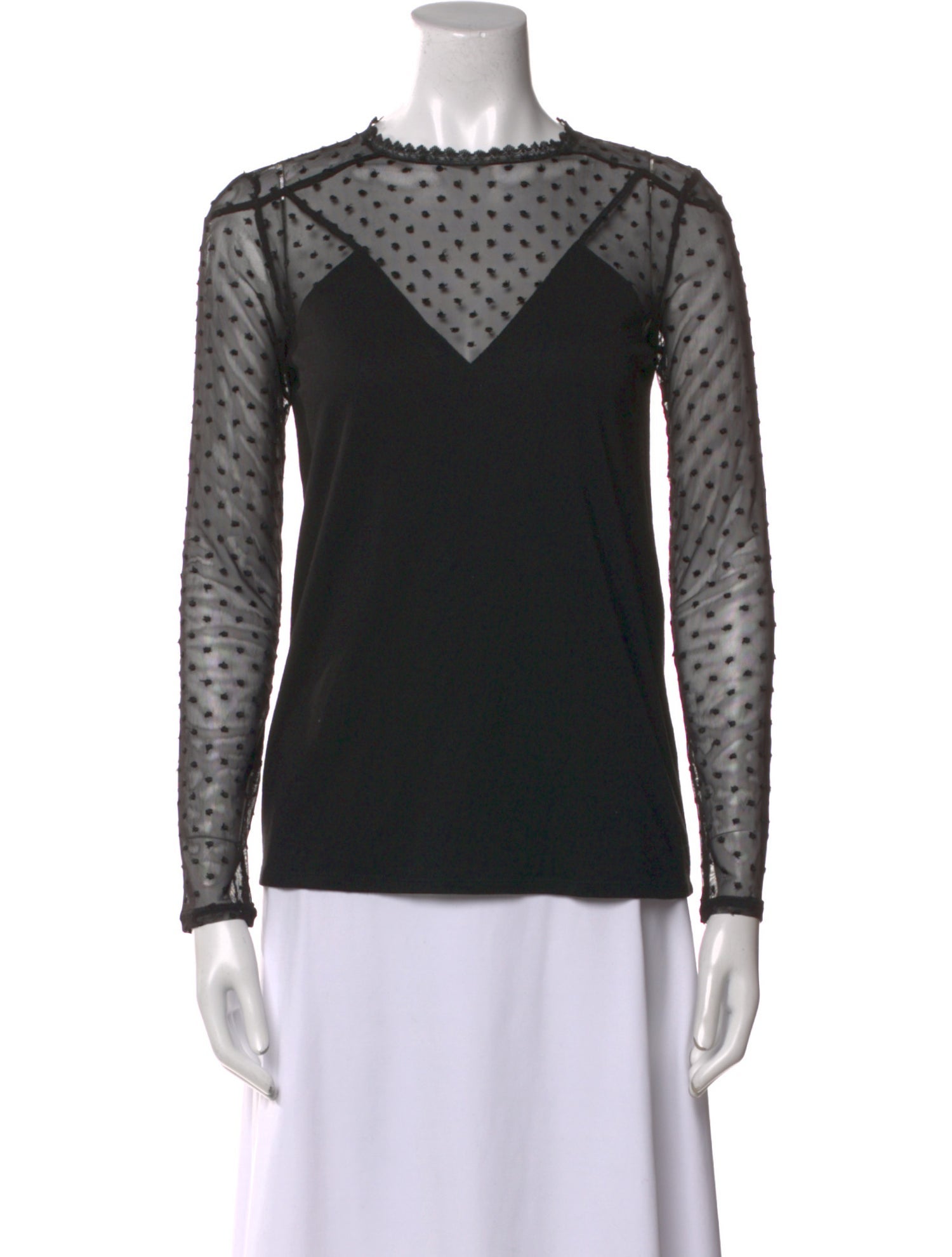 Maje Crew Neck Long Sleeve Top