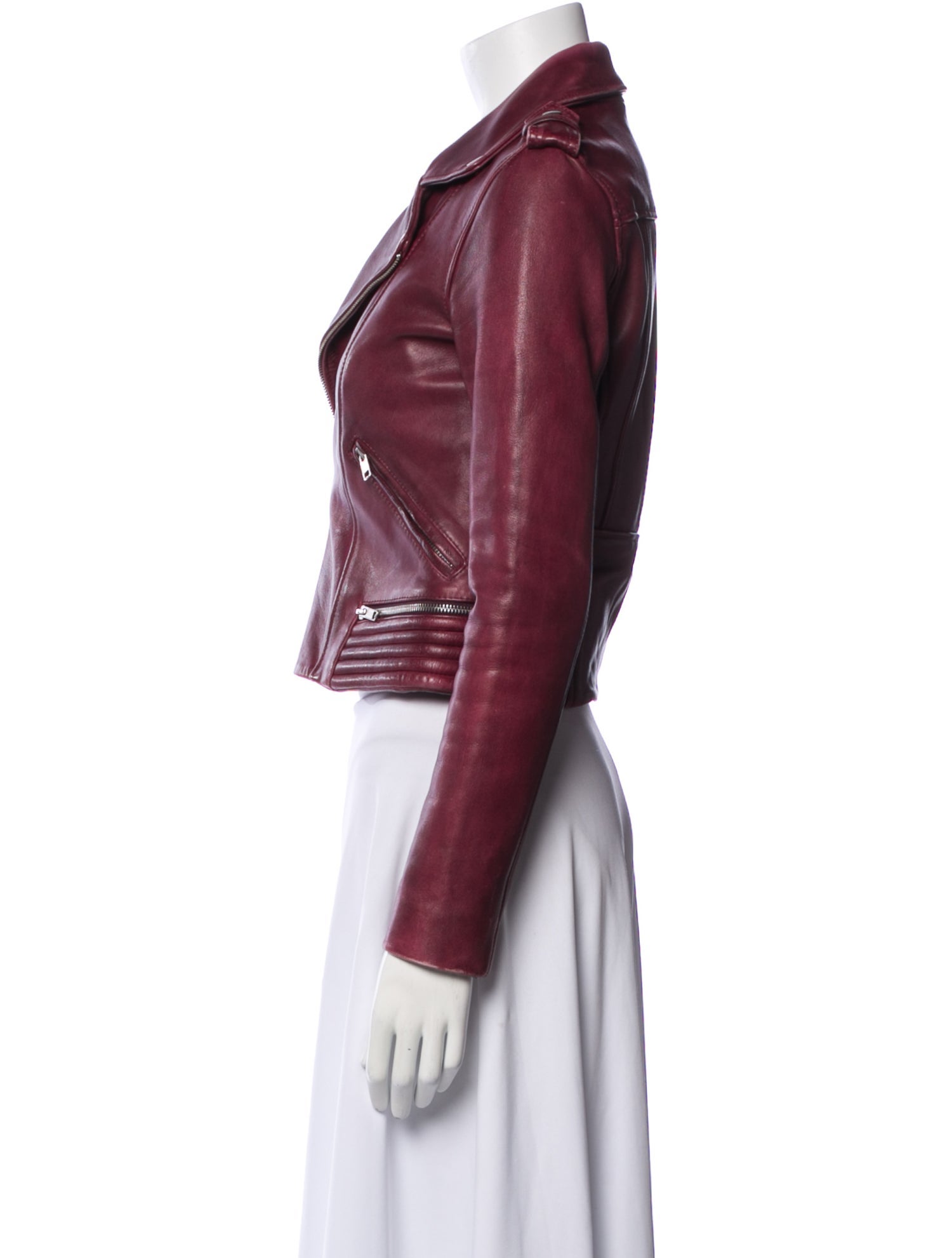 Maje Lamb Leather Biker Jacket