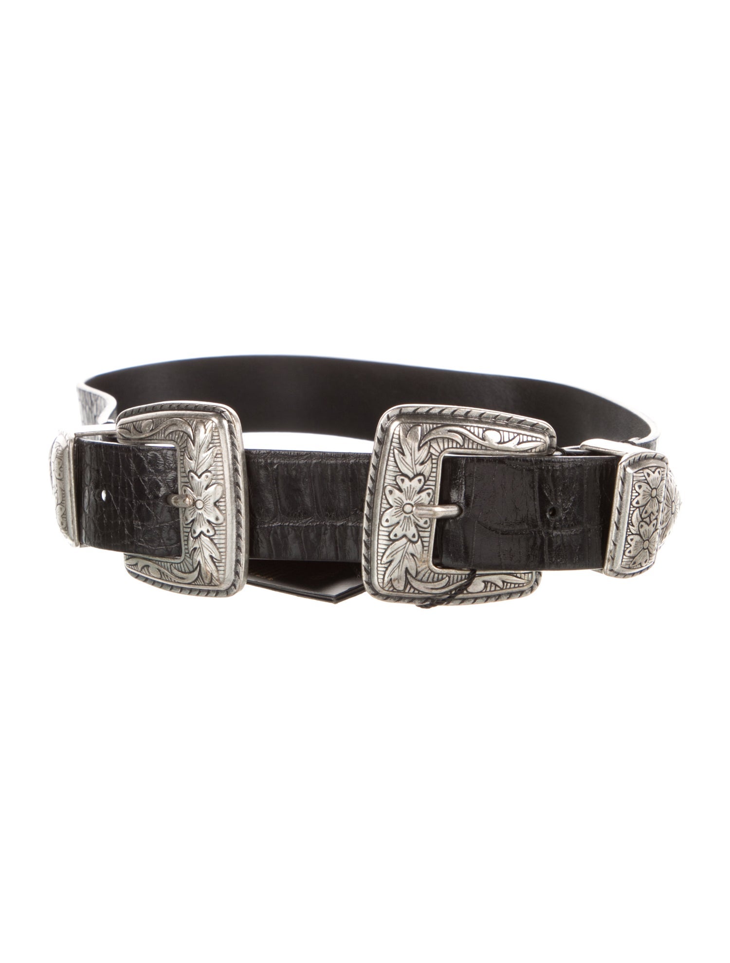 Maje Embossed Leather Waist Belt