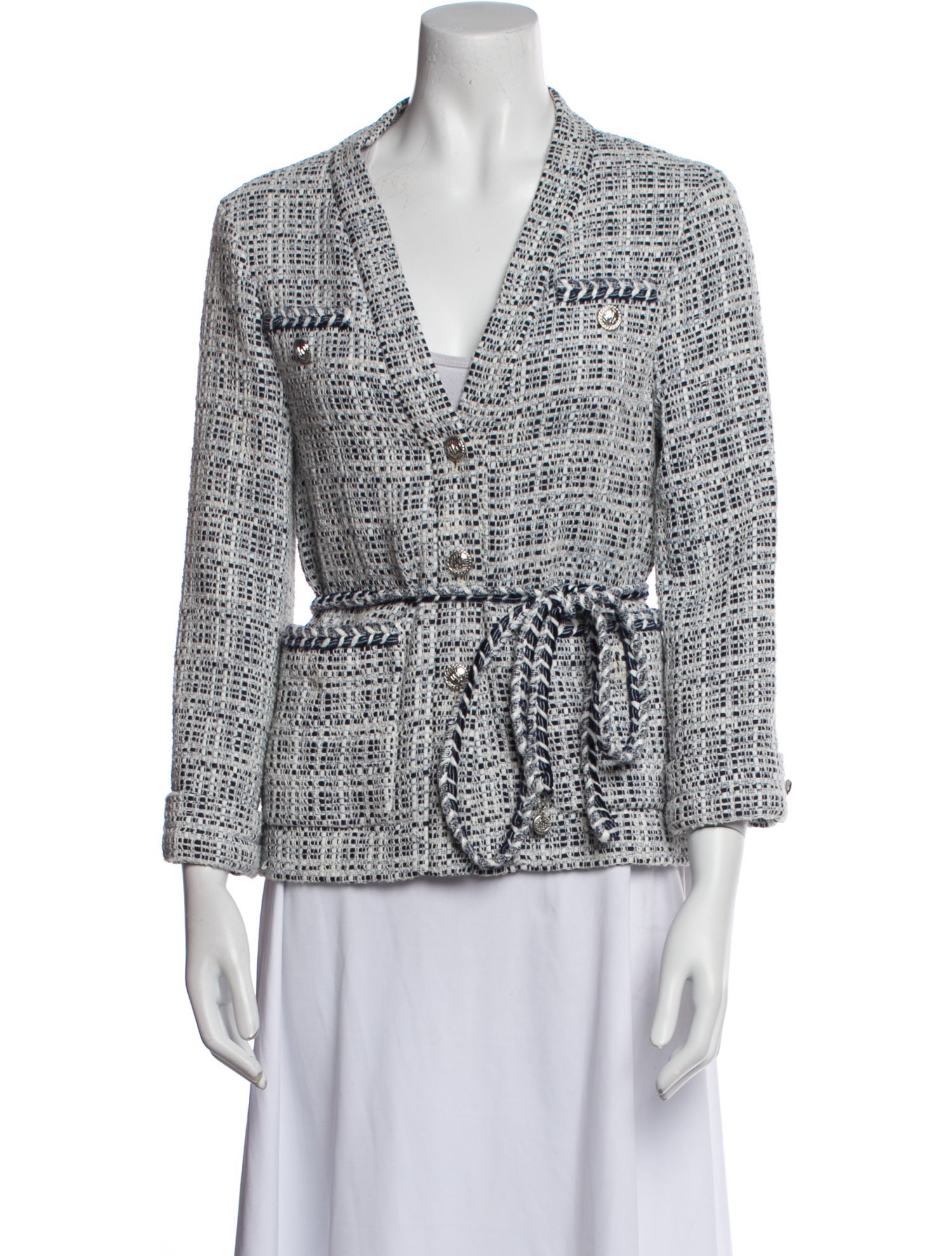 Maje Tweed Tweed Pattern Blazer