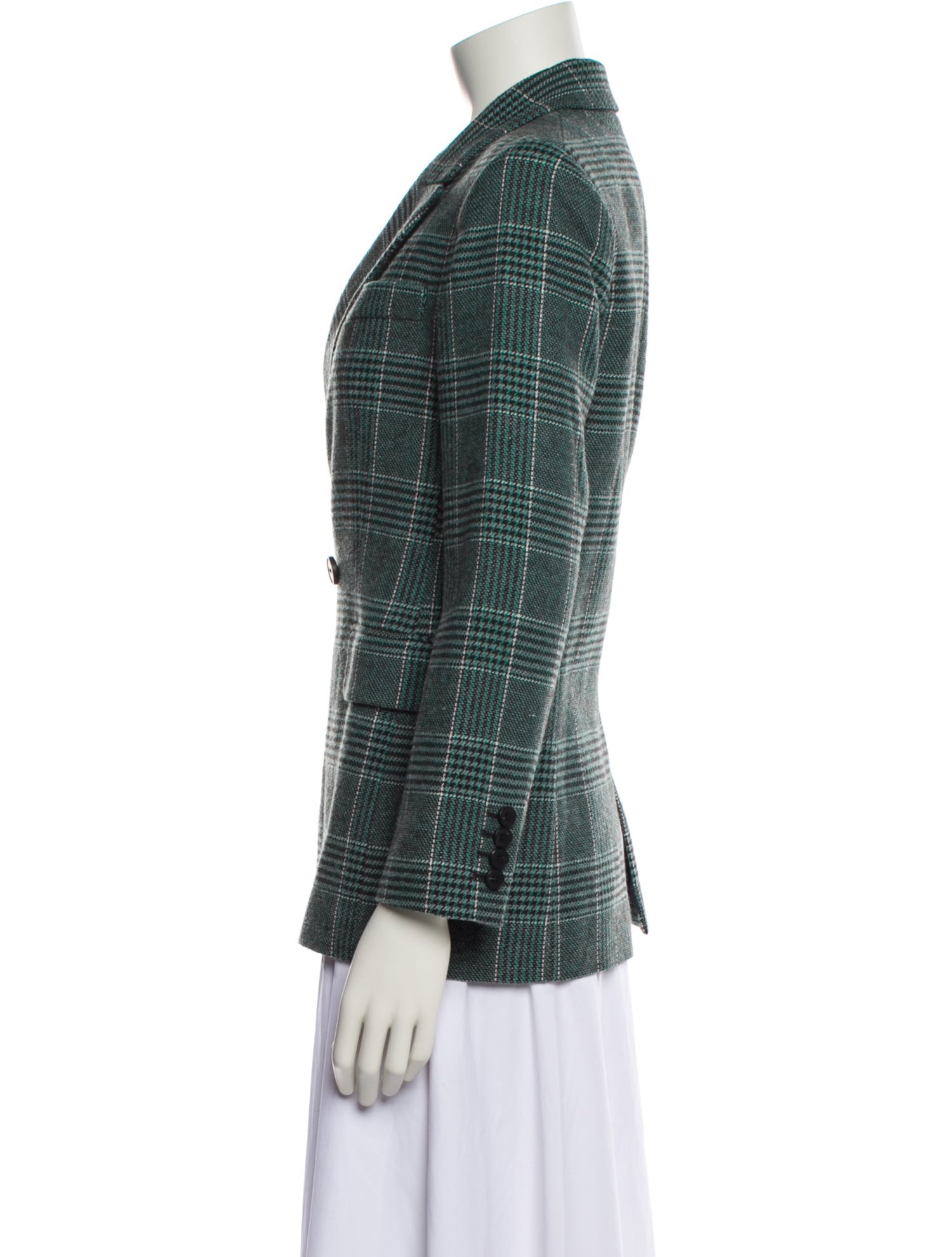 Maje Plaid Print Blazer