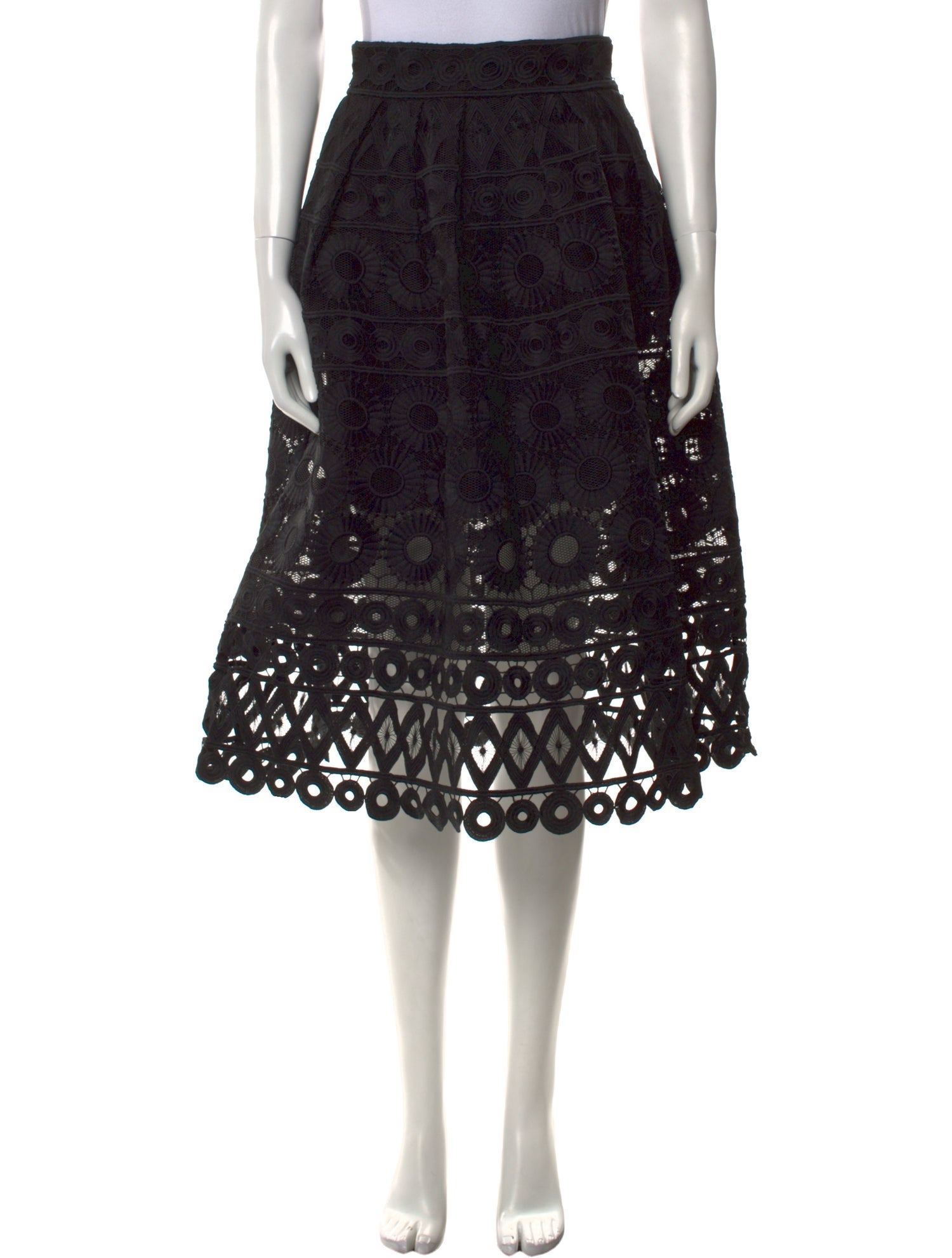 Maje Lace Pattern Knee-Length Skirt