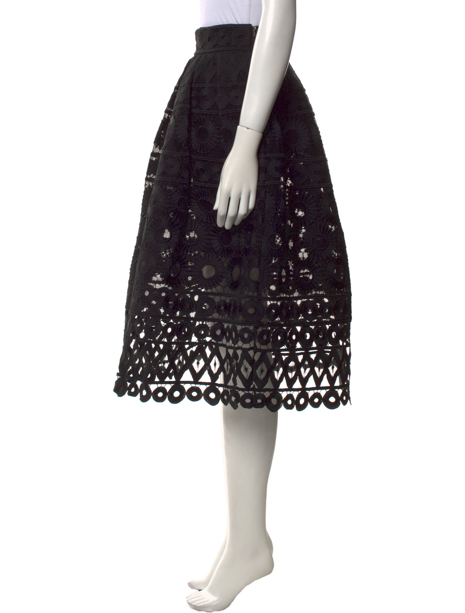 Maje Lace Pattern Knee-Length Skirt