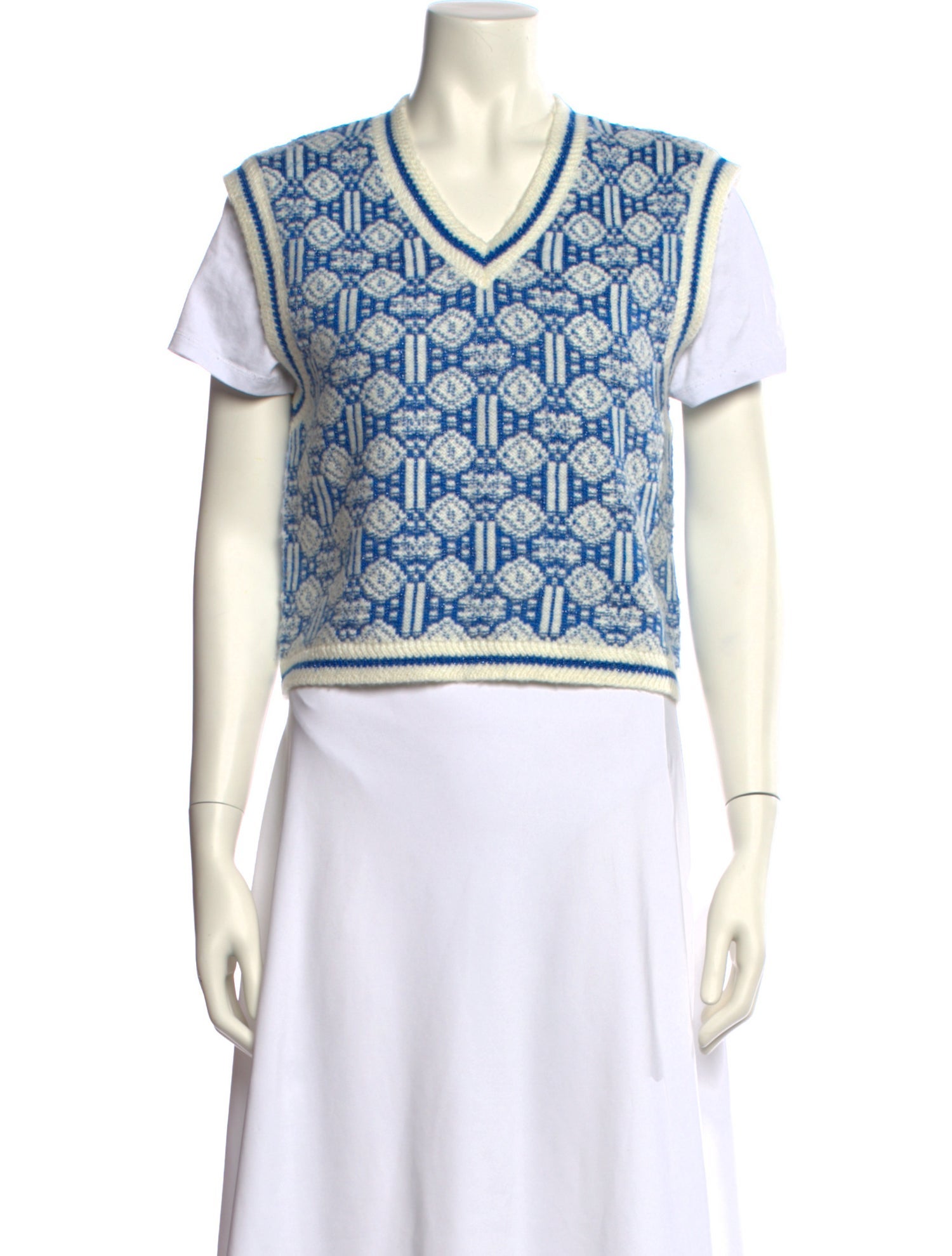 Maje Printed V-Neck Sweater