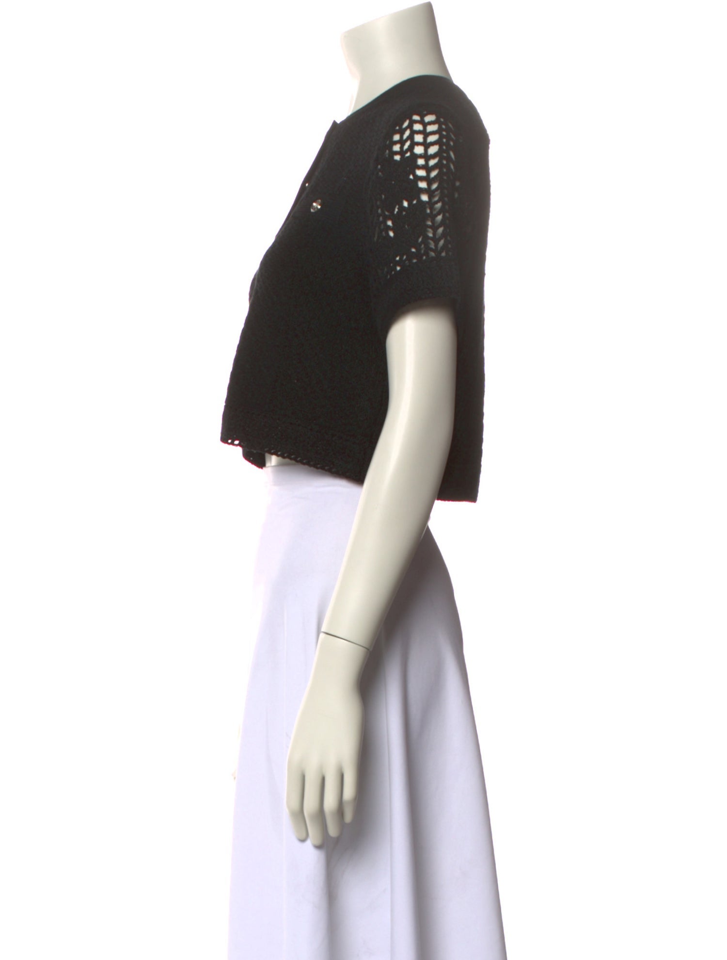 Maje Crew Neck Short Sleeve Crop Top