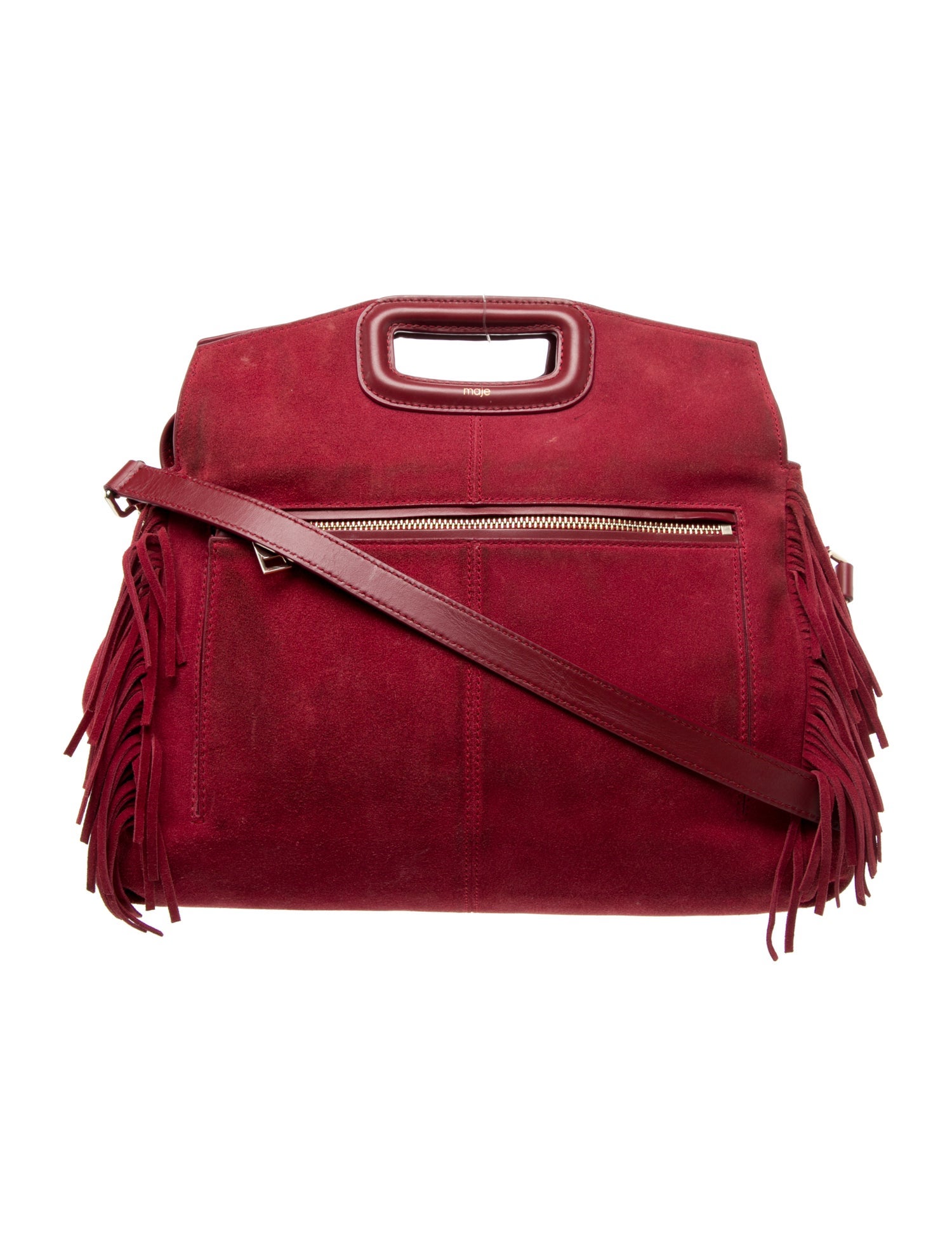 Maje Suede Top Handle Bag