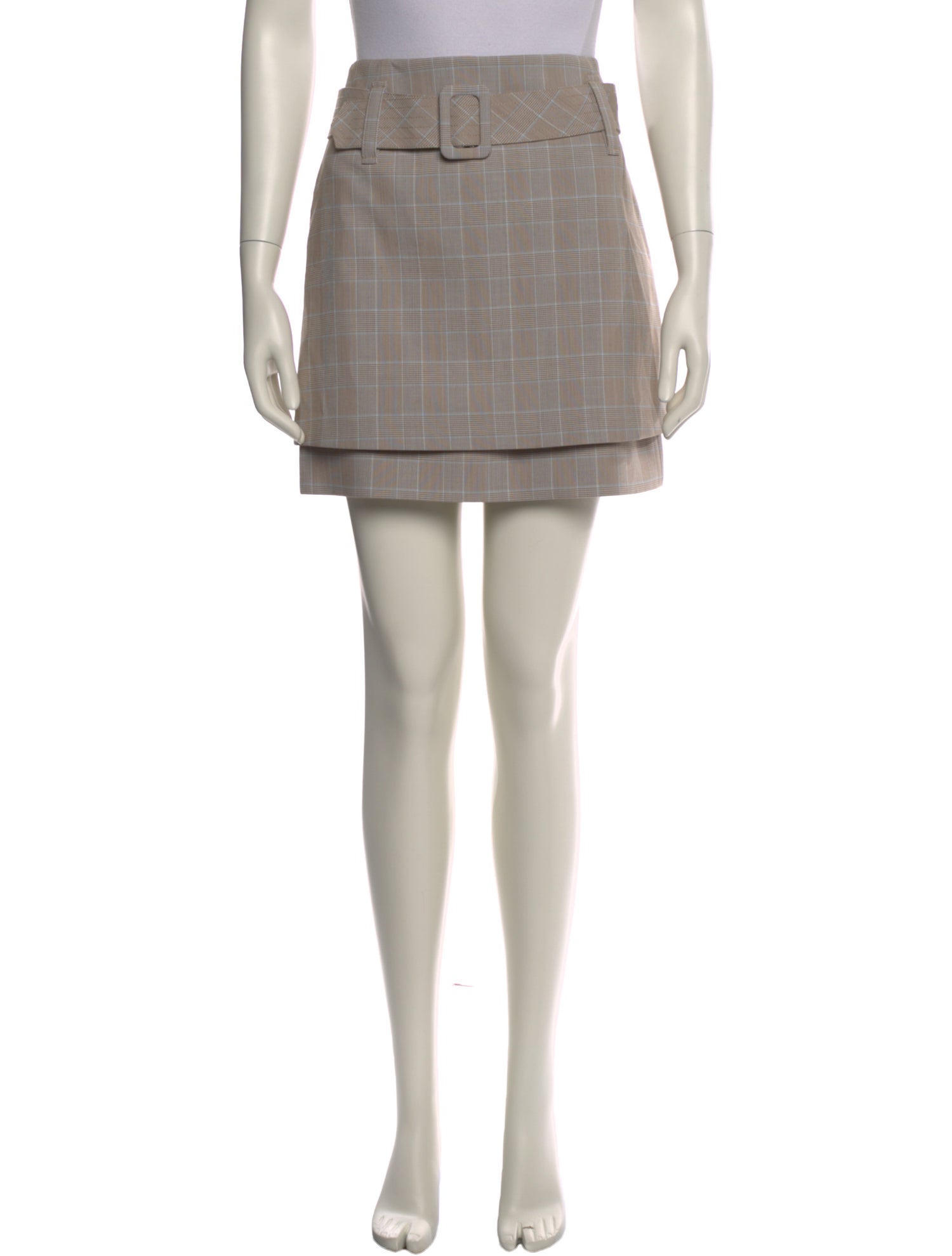 Maje Plaid Print Mini Skirt w/ Tags