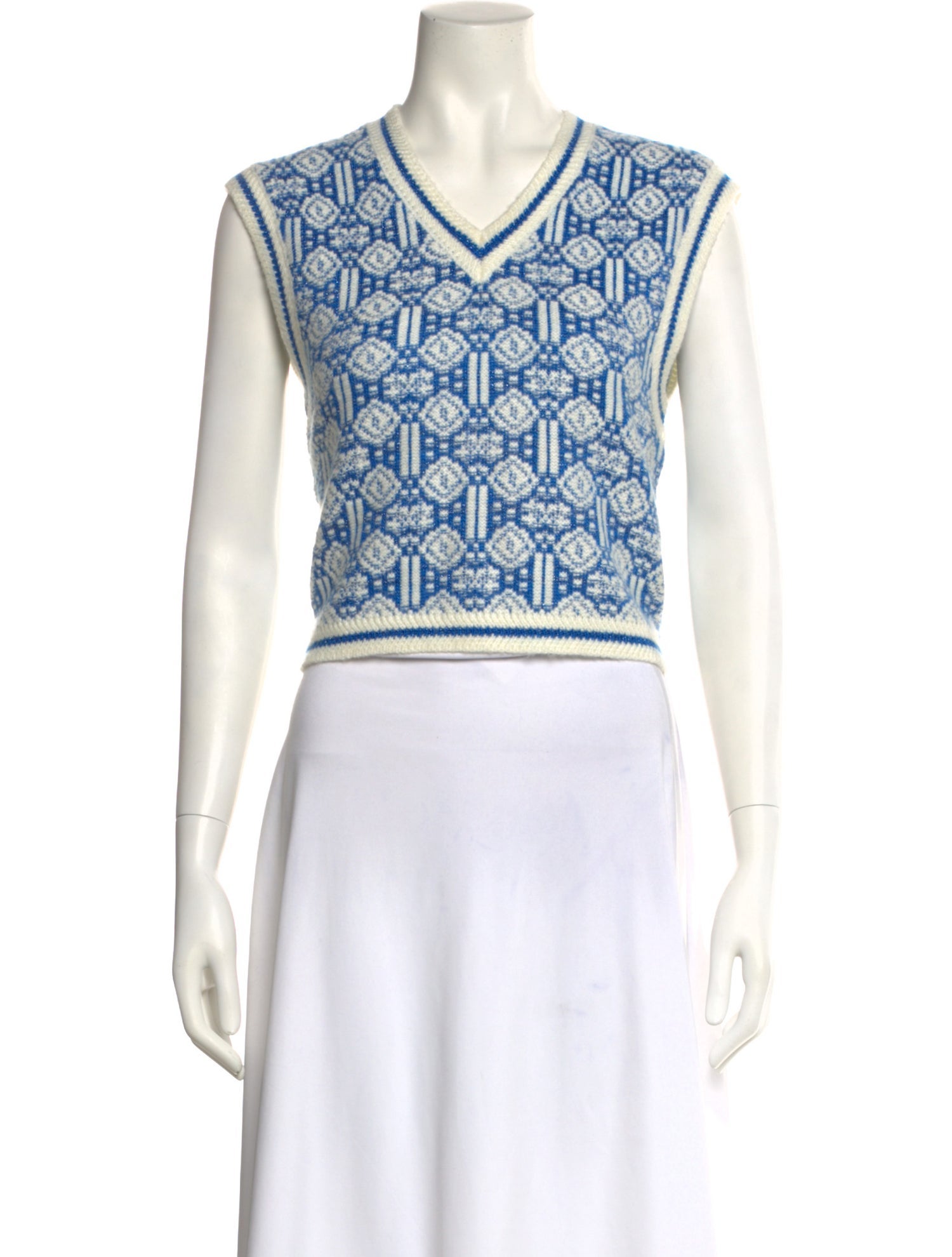 Maje Printed V-Neck Sweater