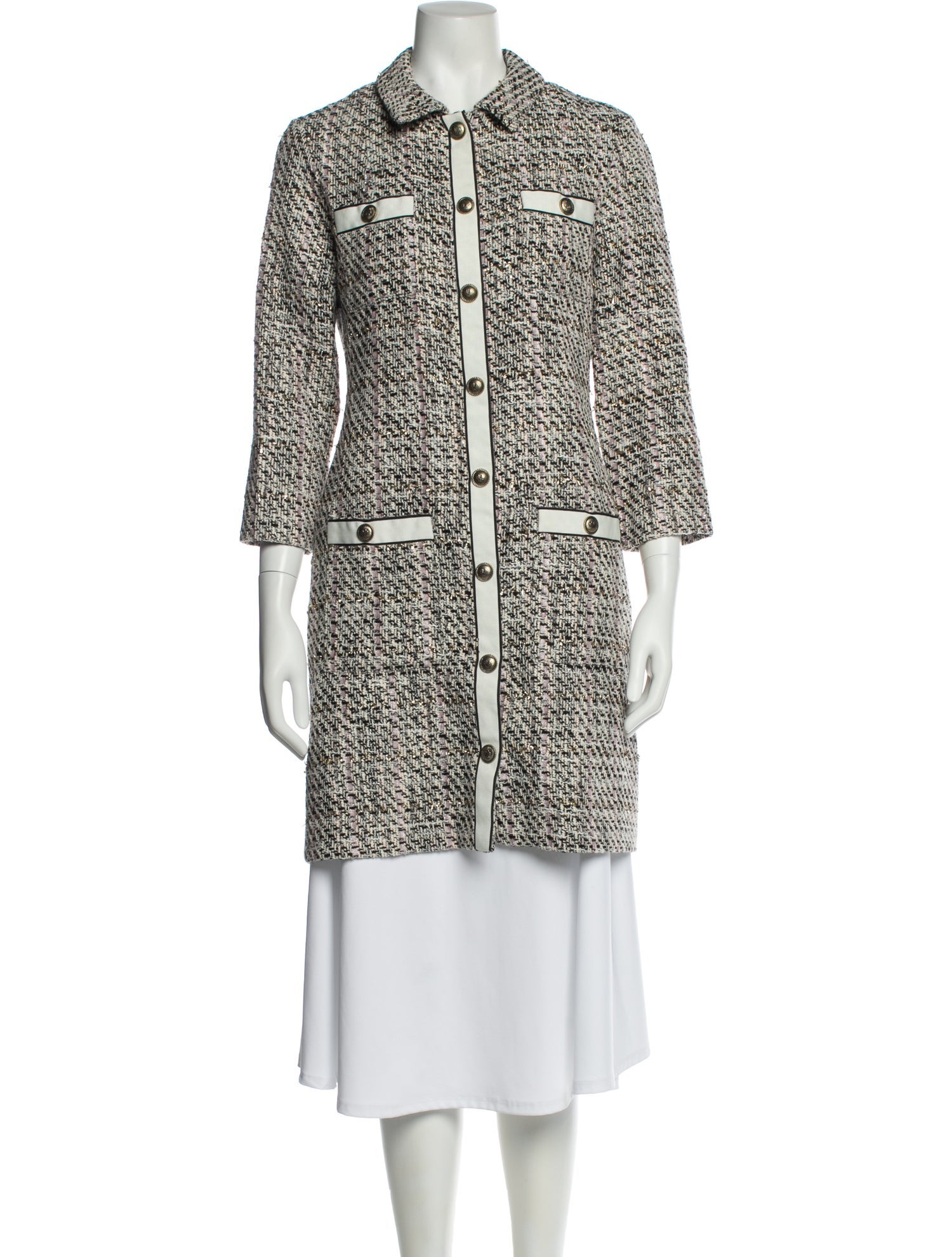 Maje Tweed Pattern Coat