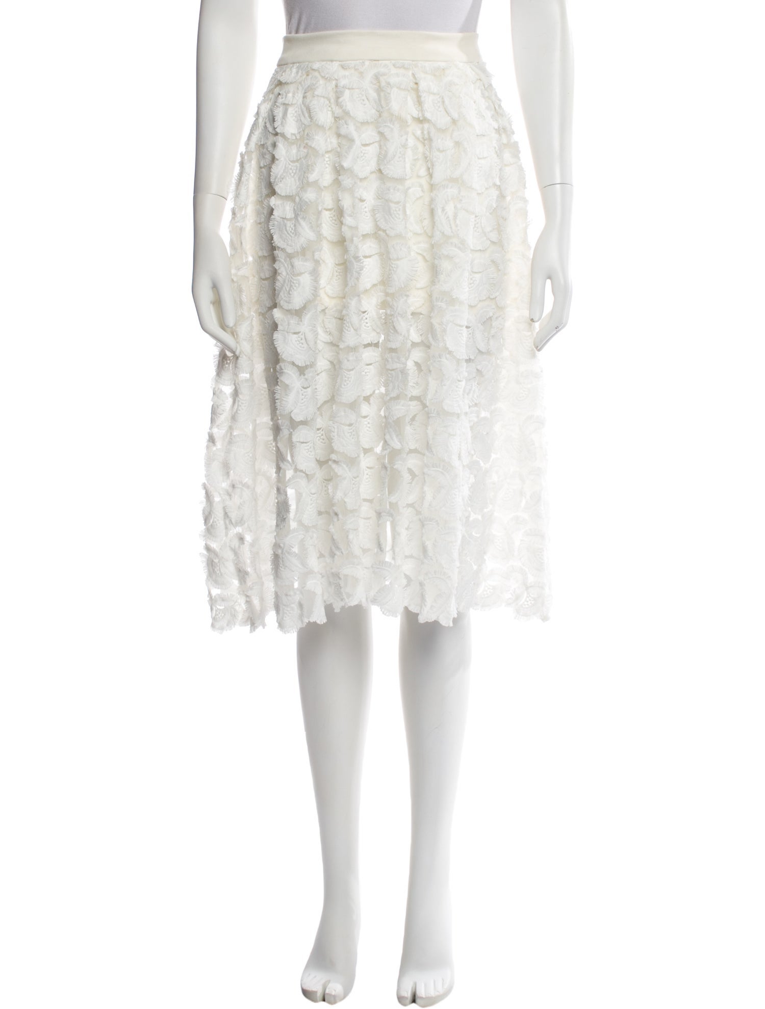 Maje Lace Pattern Midi Length Skirt