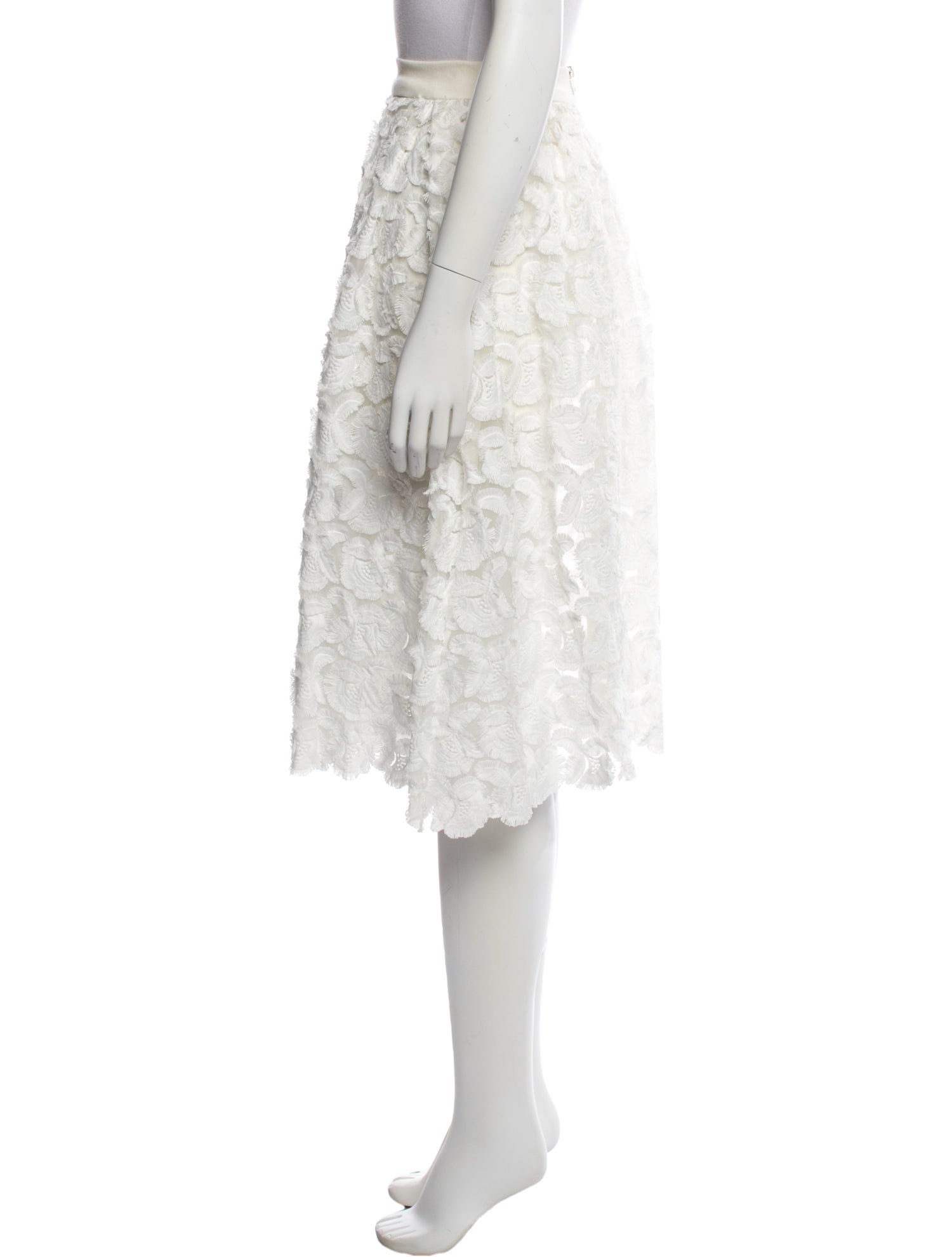 Maje Lace Pattern Midi Length Skirt