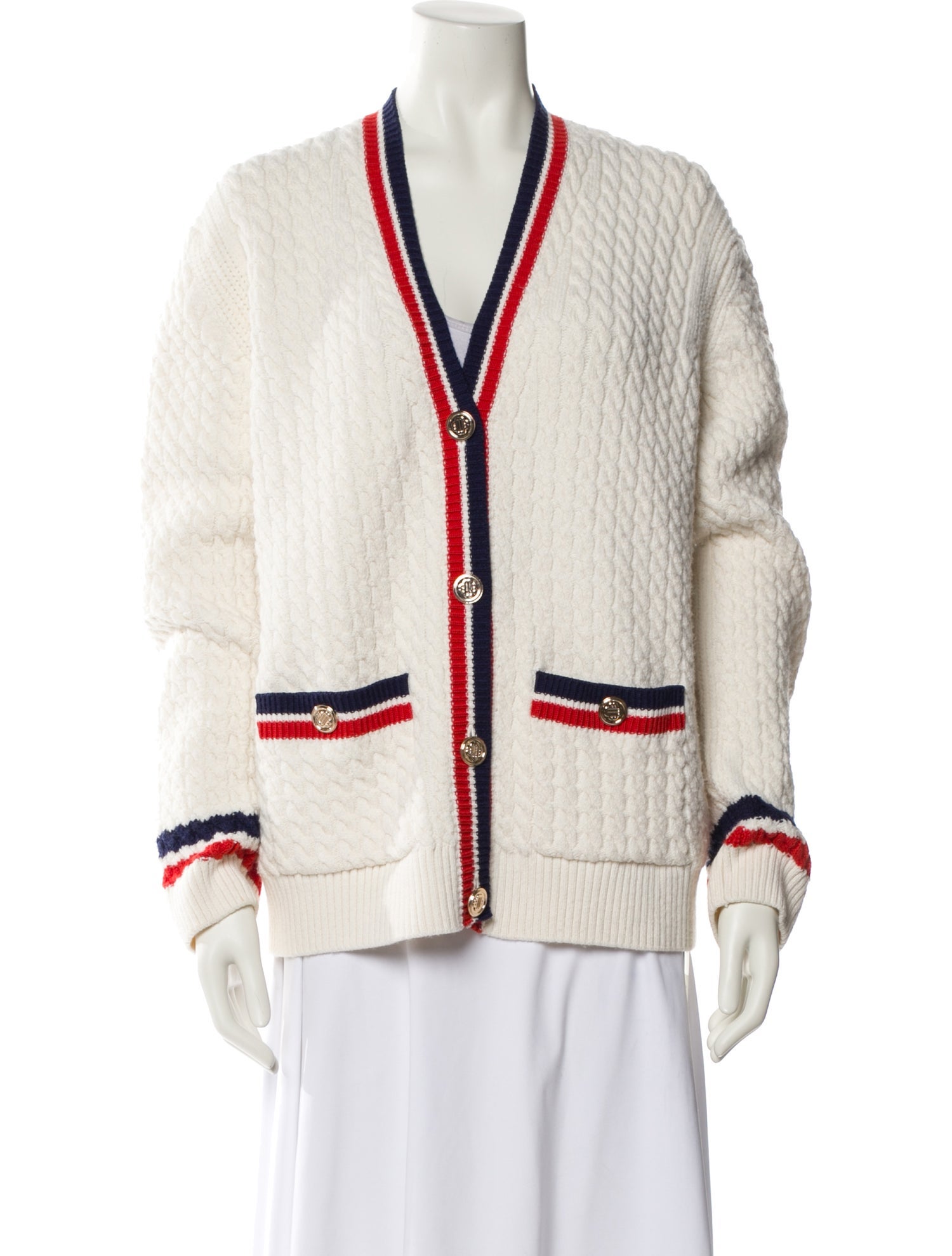 Maje Striped V-Neck Sweater