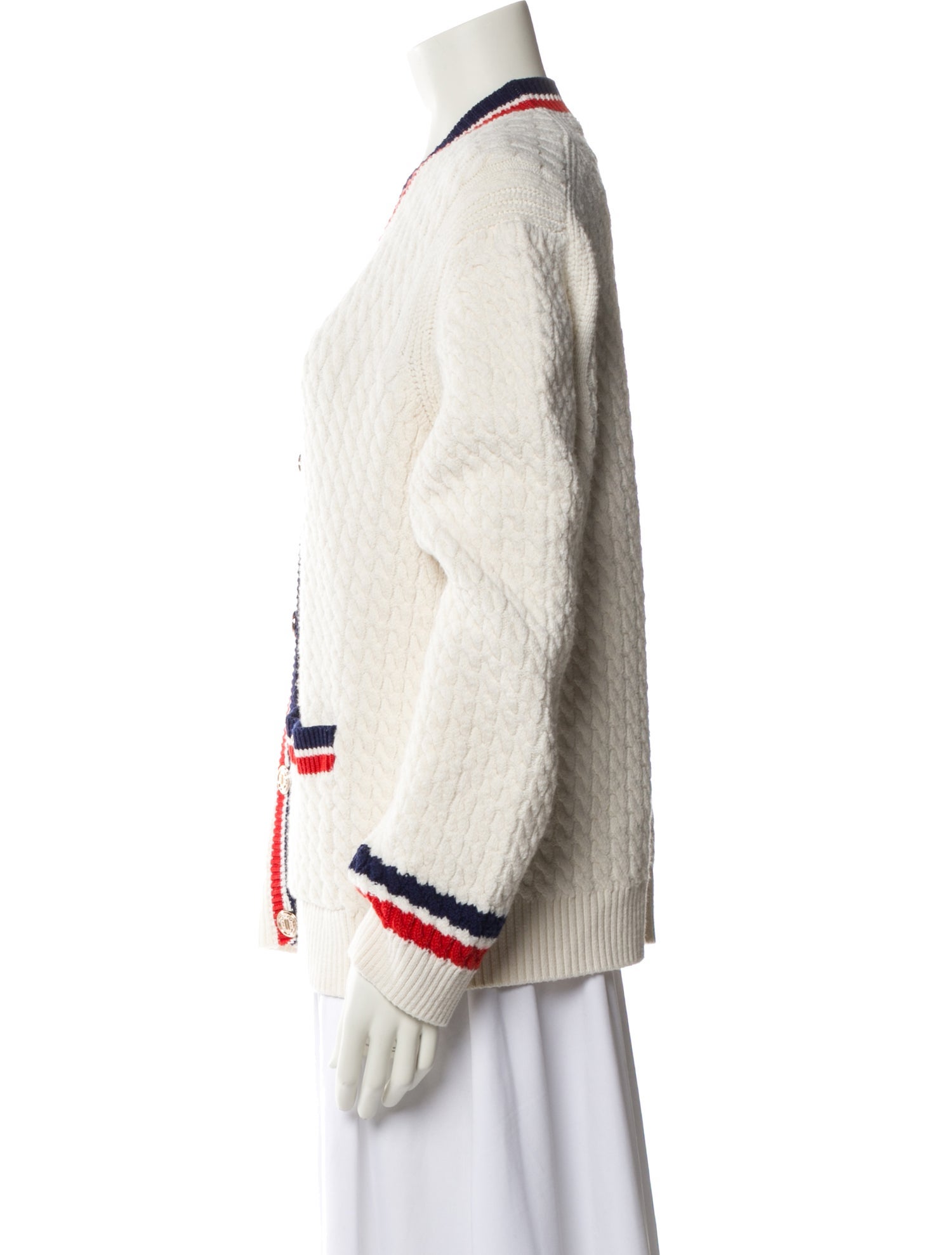 Maje Striped V-Neck Sweater