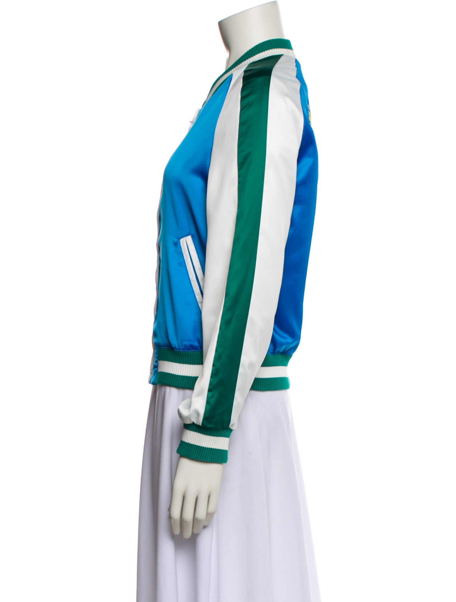 Maje Colorblock Pattern Bomber Jacket