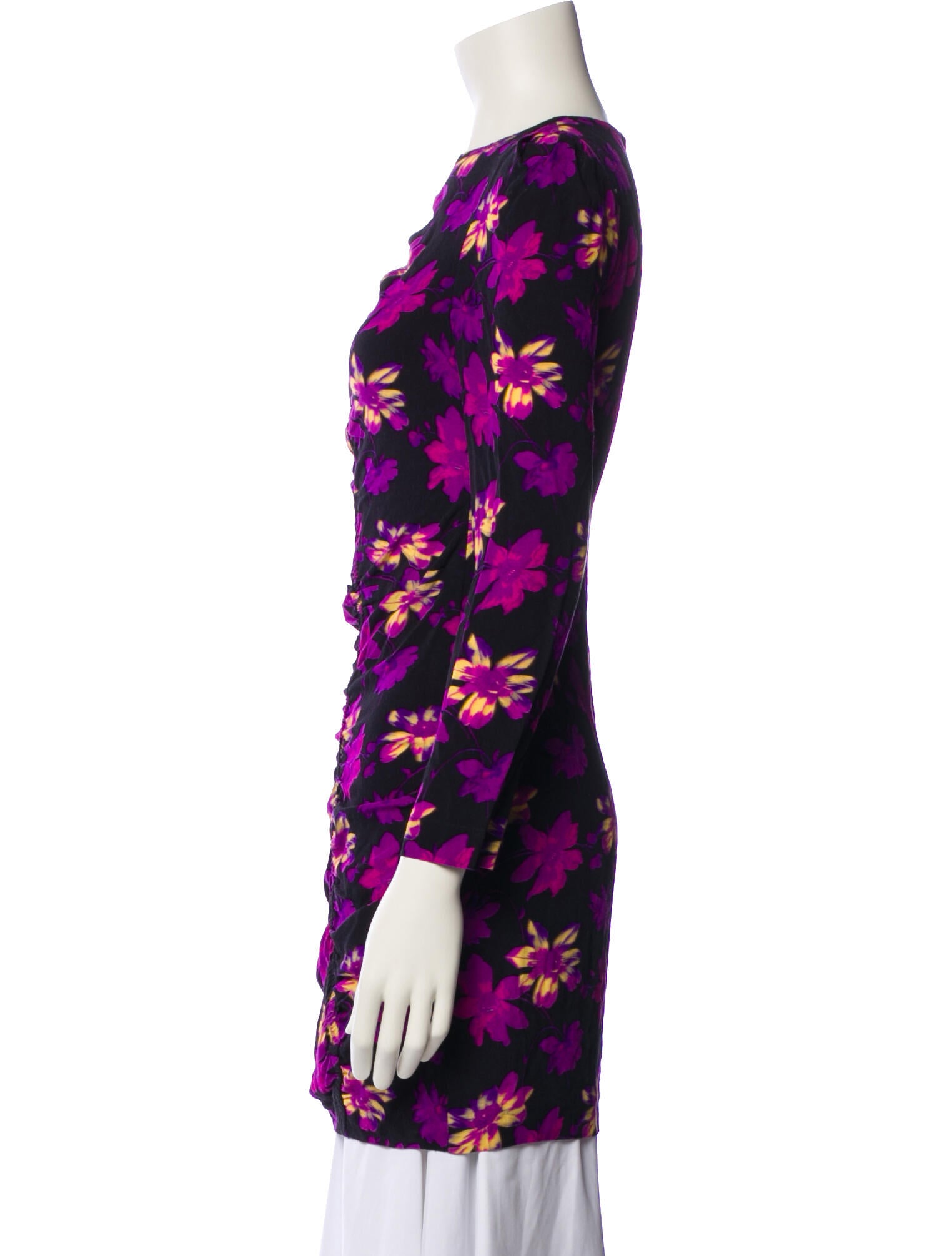 Maje Floral Print Bateau Neckline Tunic