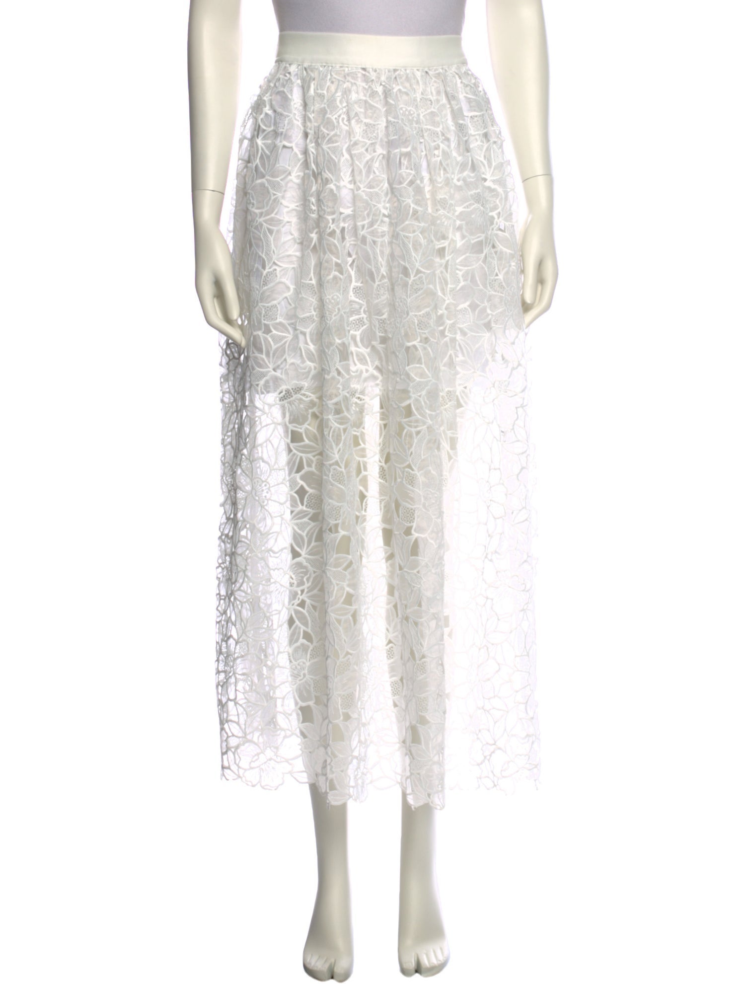 Maje Lace Pattern Midi Length Skirt