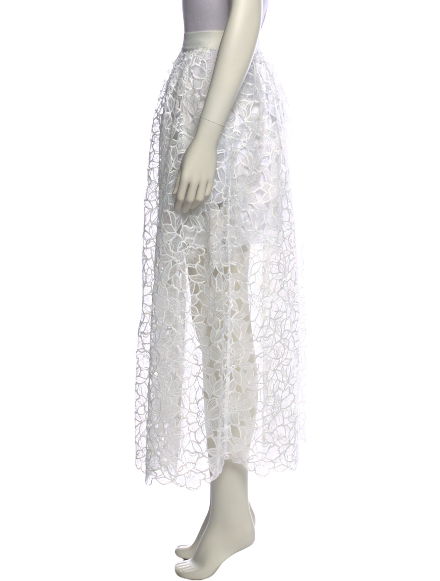 Maje Lace Pattern Midi Length Skirt