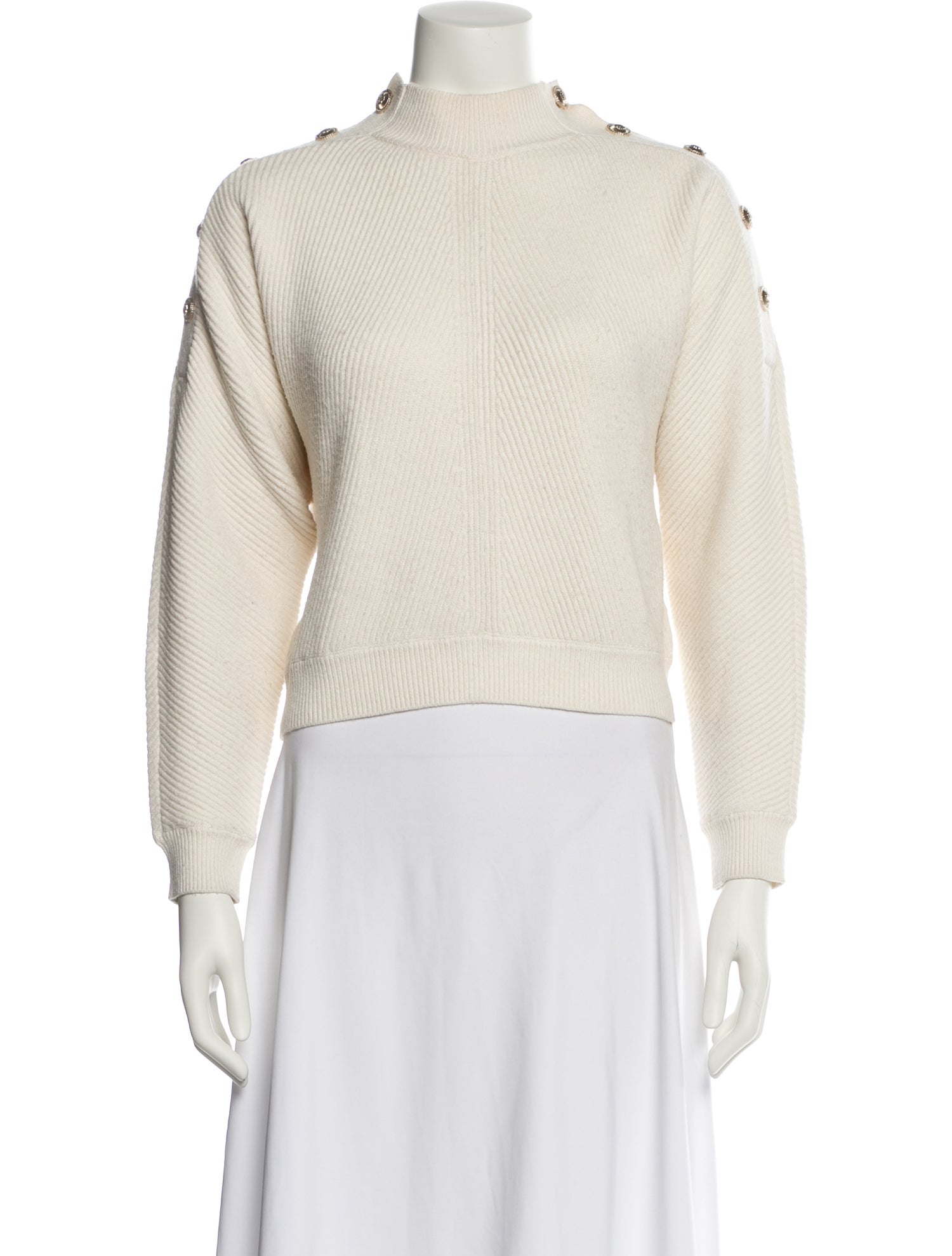 Maje Mock Neck Long Sleeve Sweatshirt