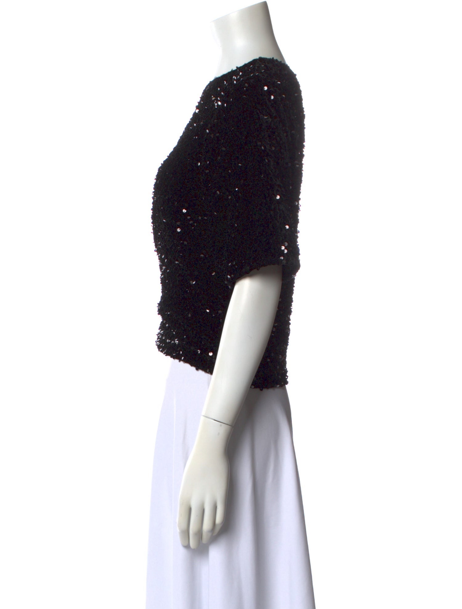 Maje Crew Neck Short Sleeve Crop Top