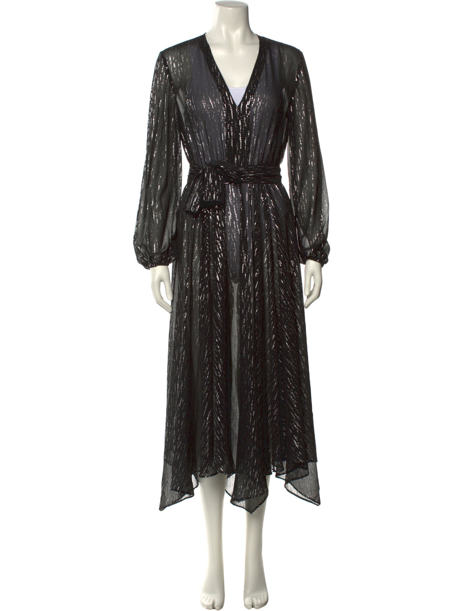 Maje V-Neck Midi Length Dress