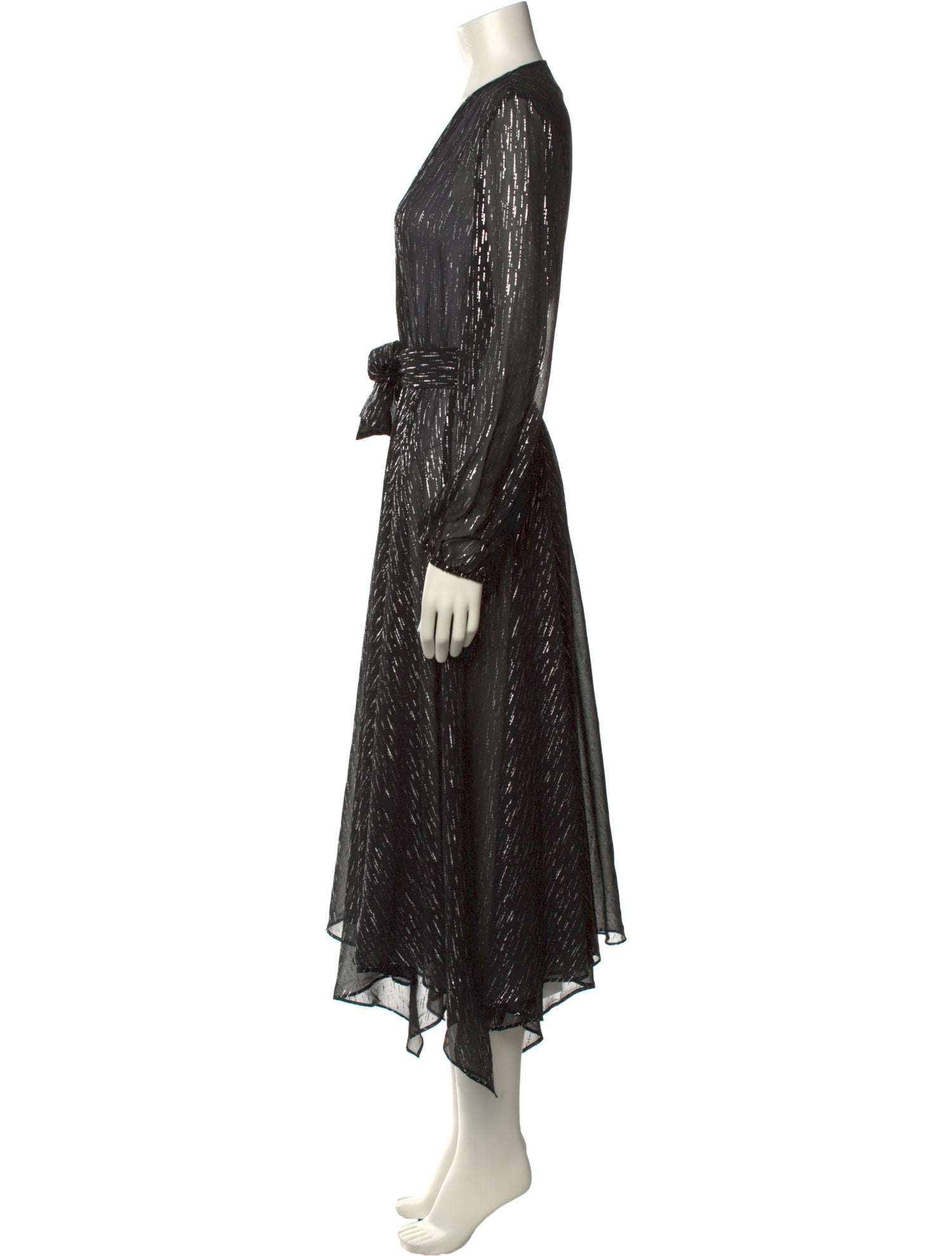 Maje V-Neck Midi Length Dress