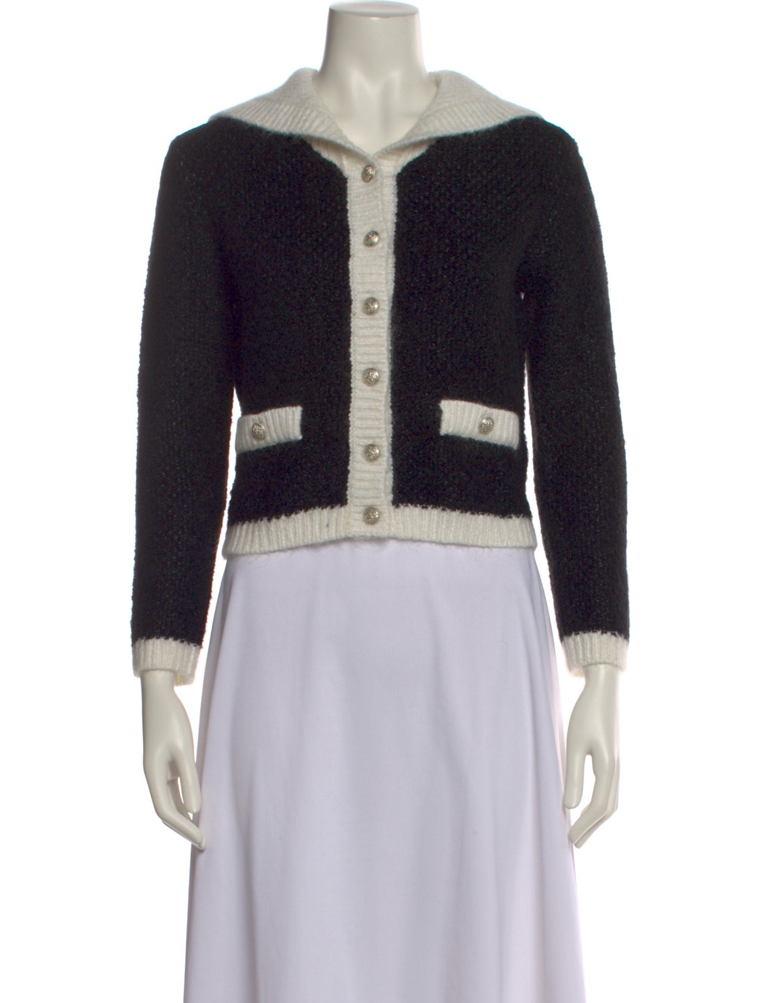 Maje Colorblock Pattern Sweater