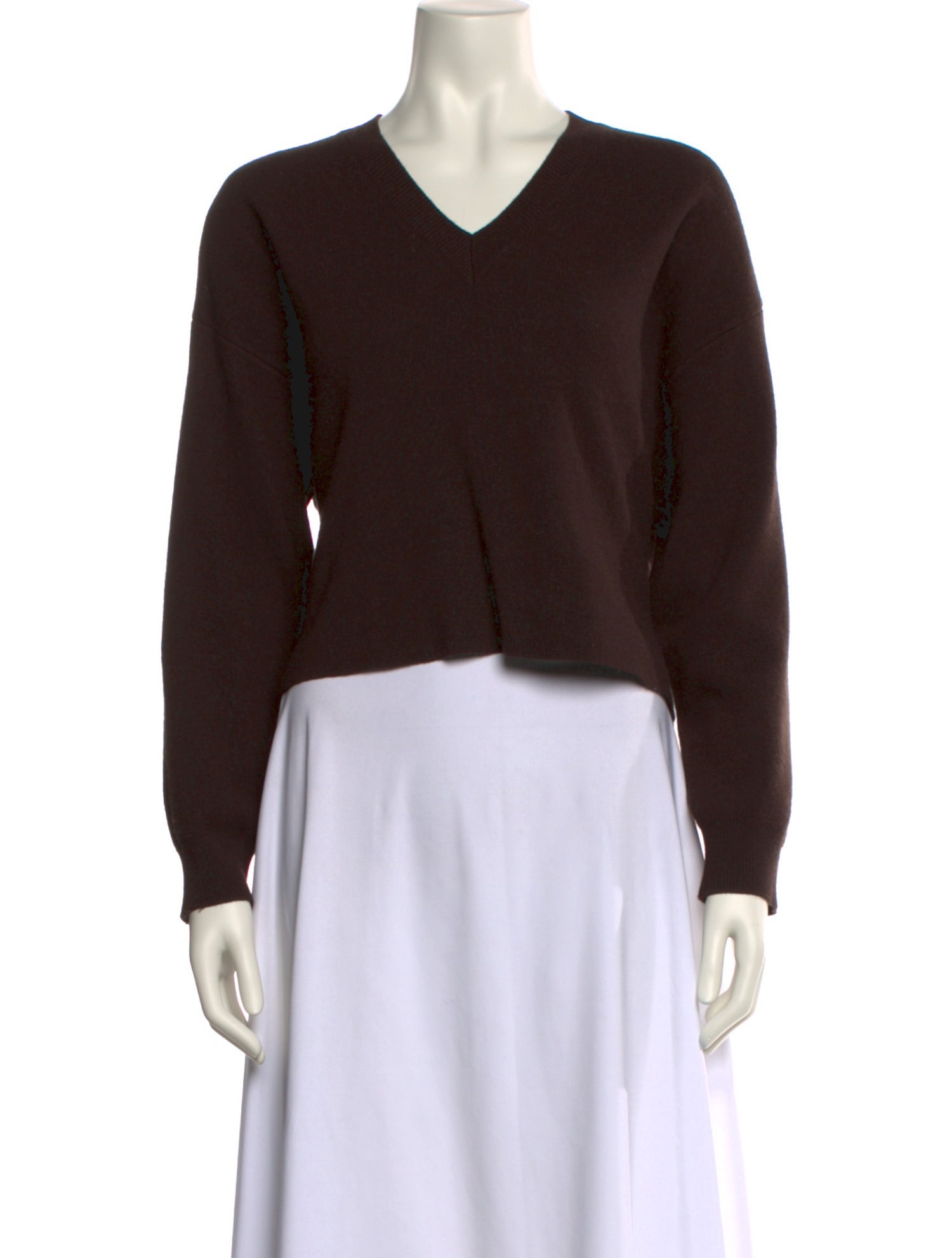 Maje V-Neck Long Sleeve Crop Top