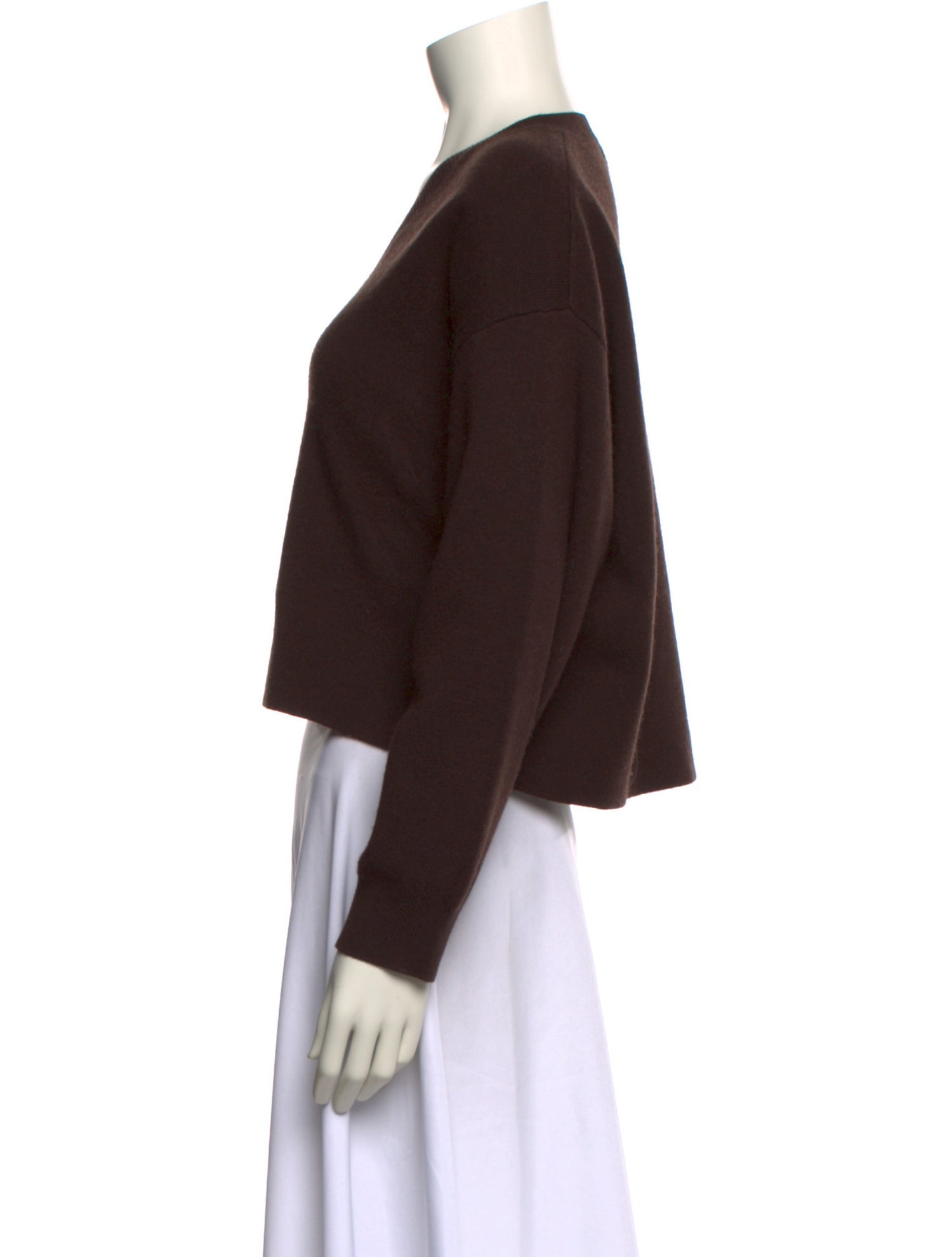 Maje V-Neck Long Sleeve Crop Top