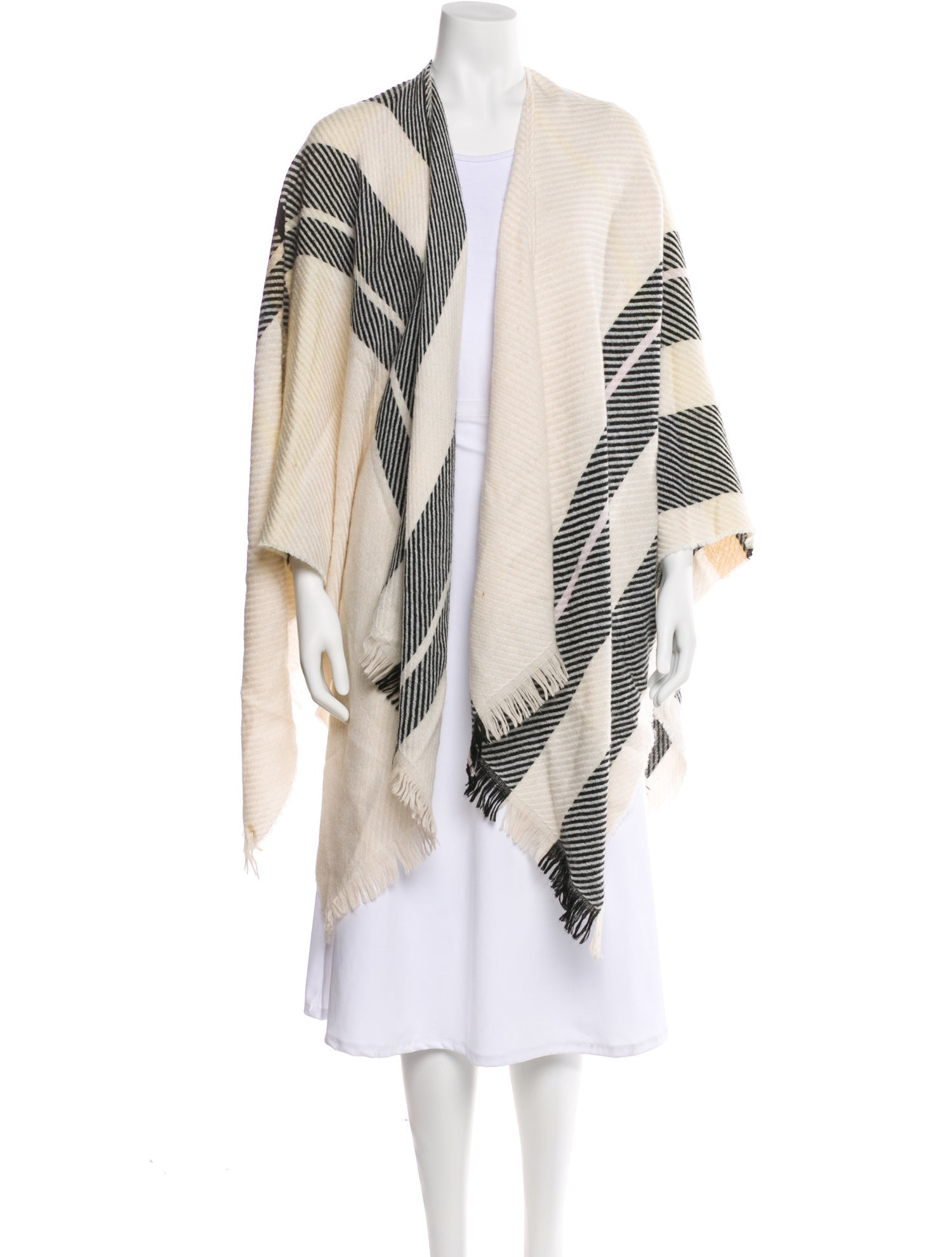 Maje Acrylic Striped Shawl