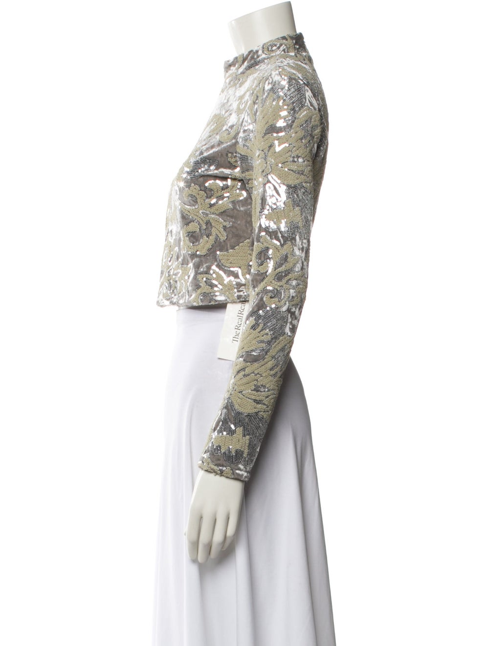 Maje Evening Jacket Printed Sequin Embellishments… - image 2