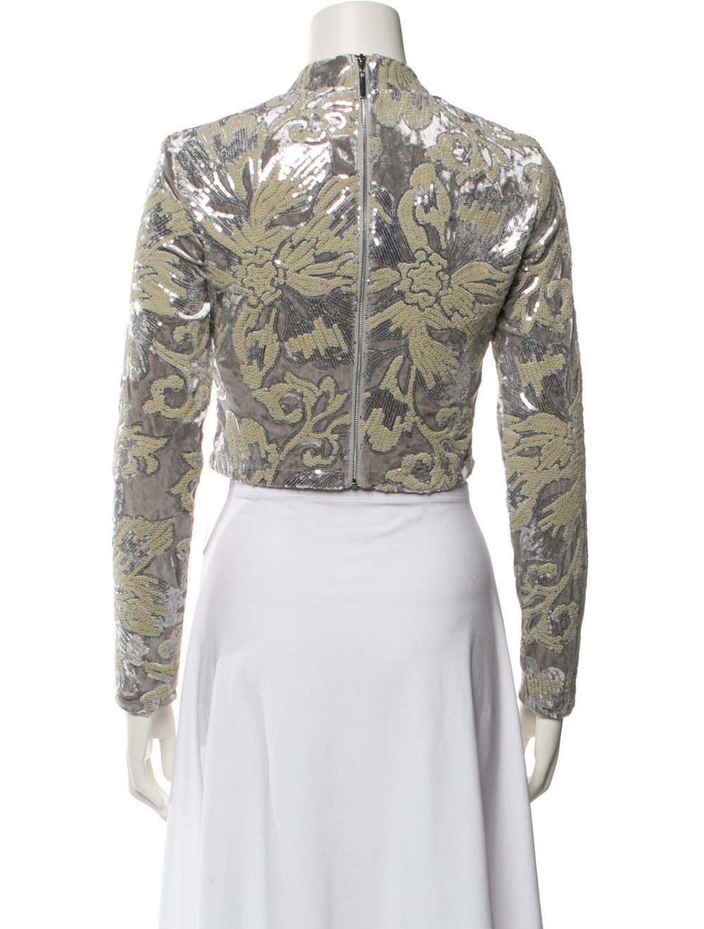 Maje Evening Jacket Printed Sequin Embellishments… - image 3