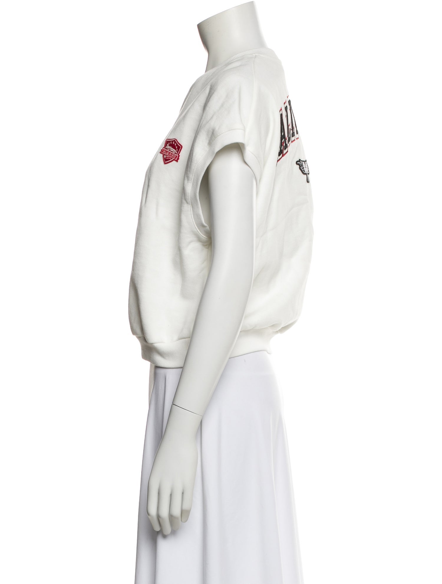 Maje Crew Neck Short Sleeve Sweatshirt