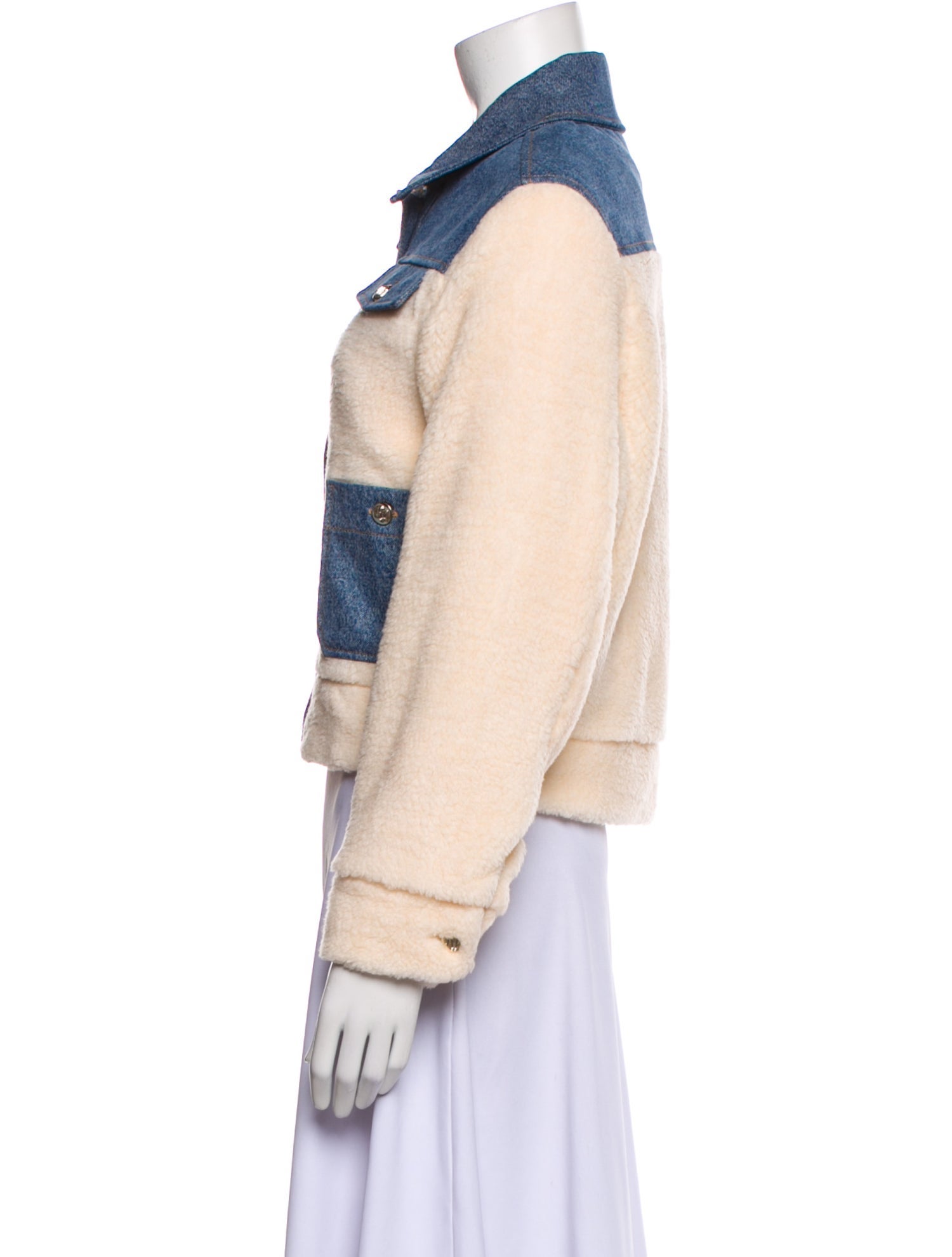Maje Colorblock Pattern Denim Jacket w/ Tags