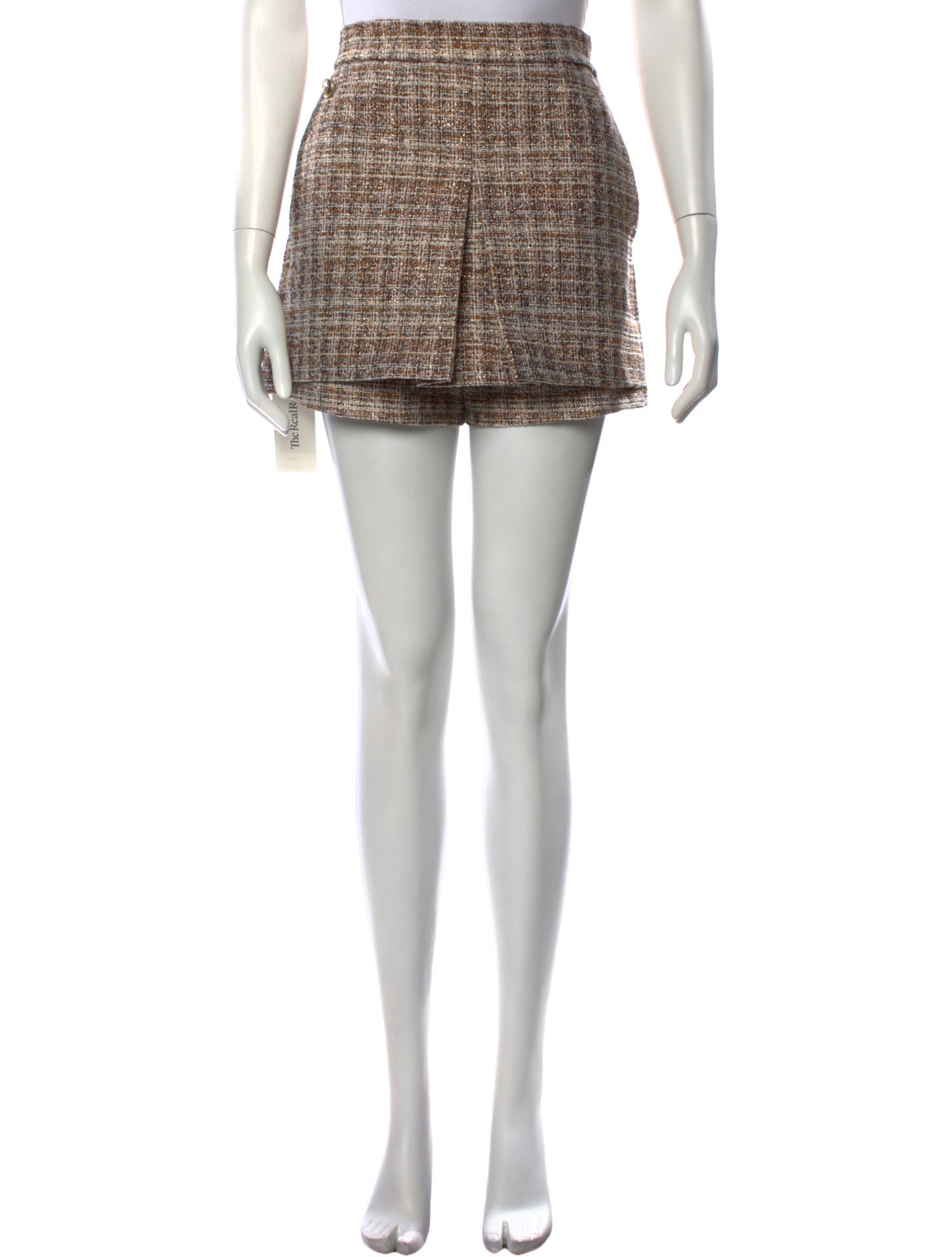 Maje Tweed Pattern Mini Shorts