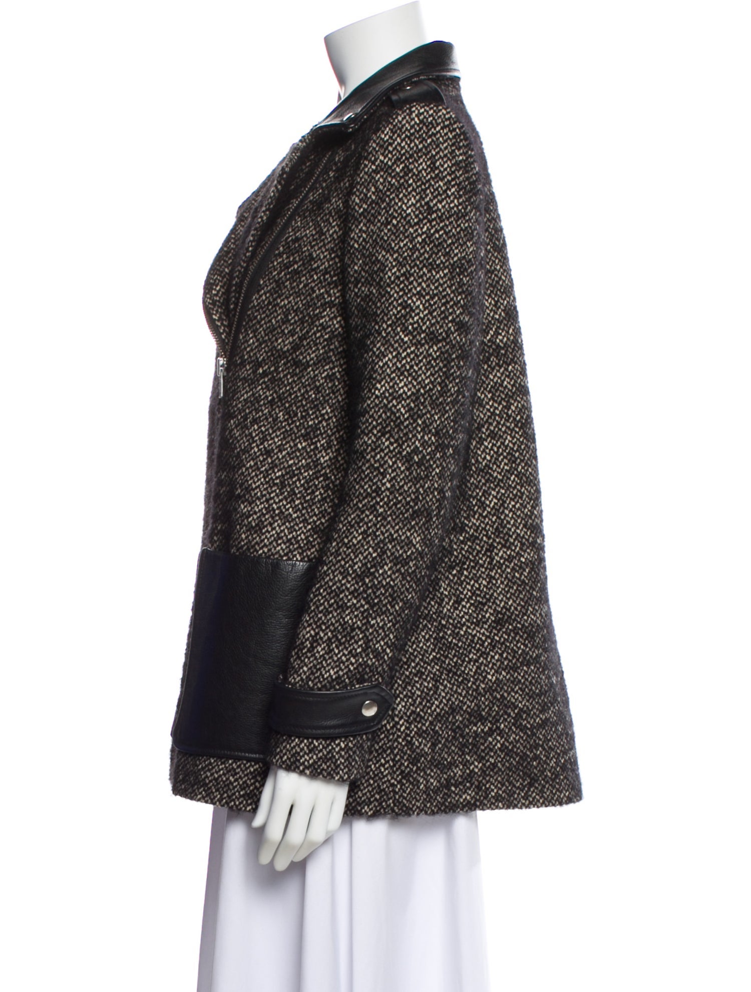 Maje Virgin Wool Tweed Pattern Blazer