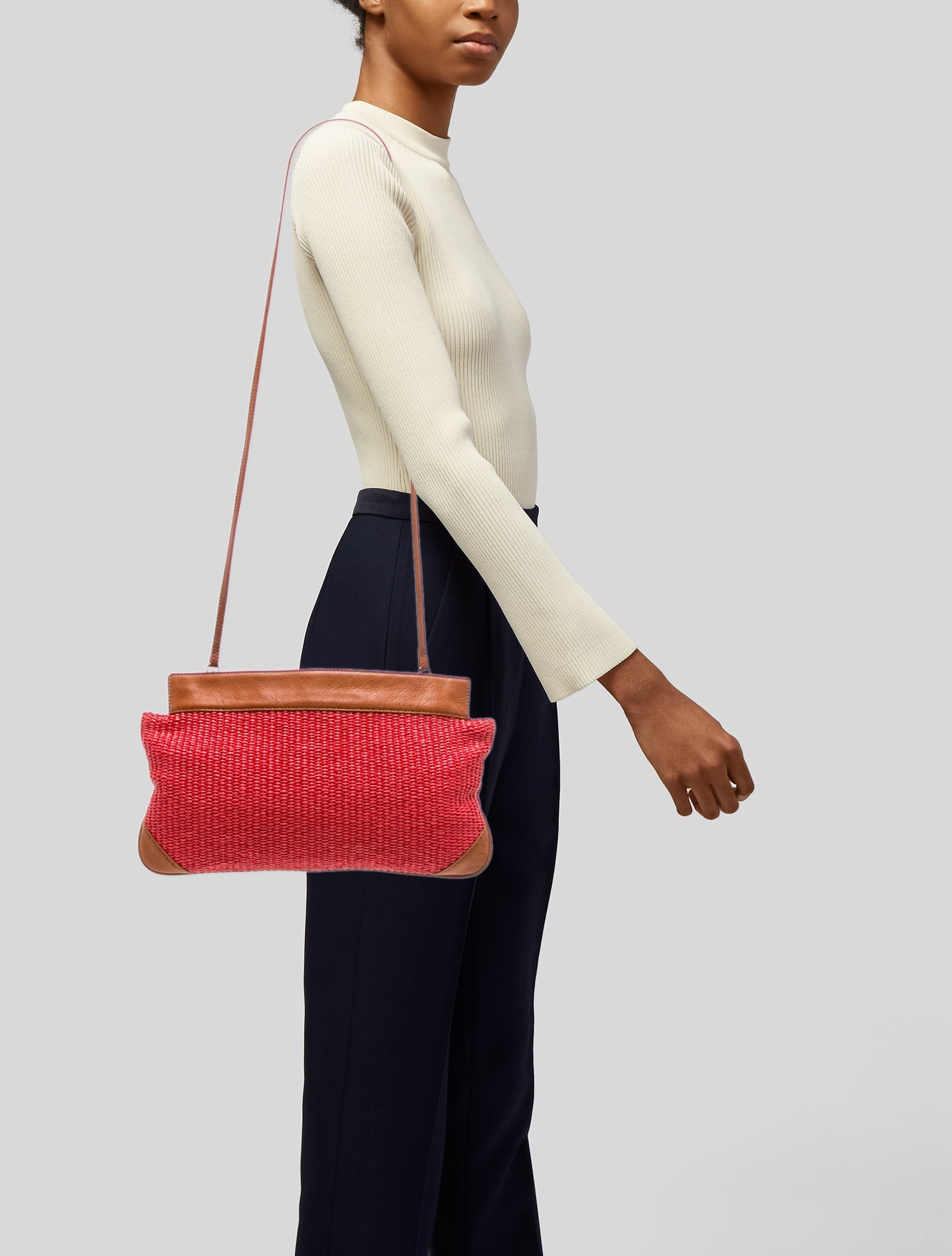 Maje Raffia Crossbody Bag