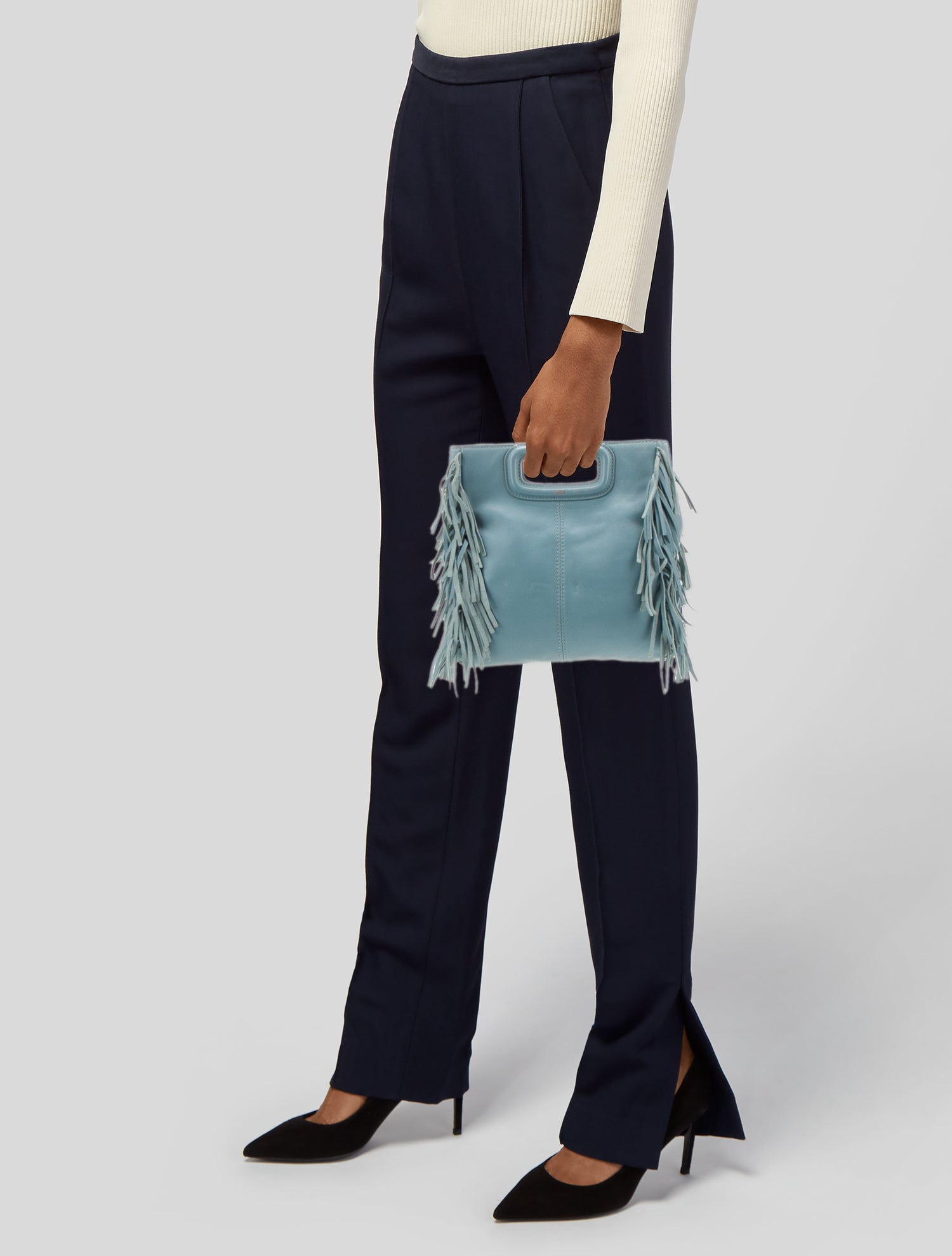 Maje Suede Top Handle Bag