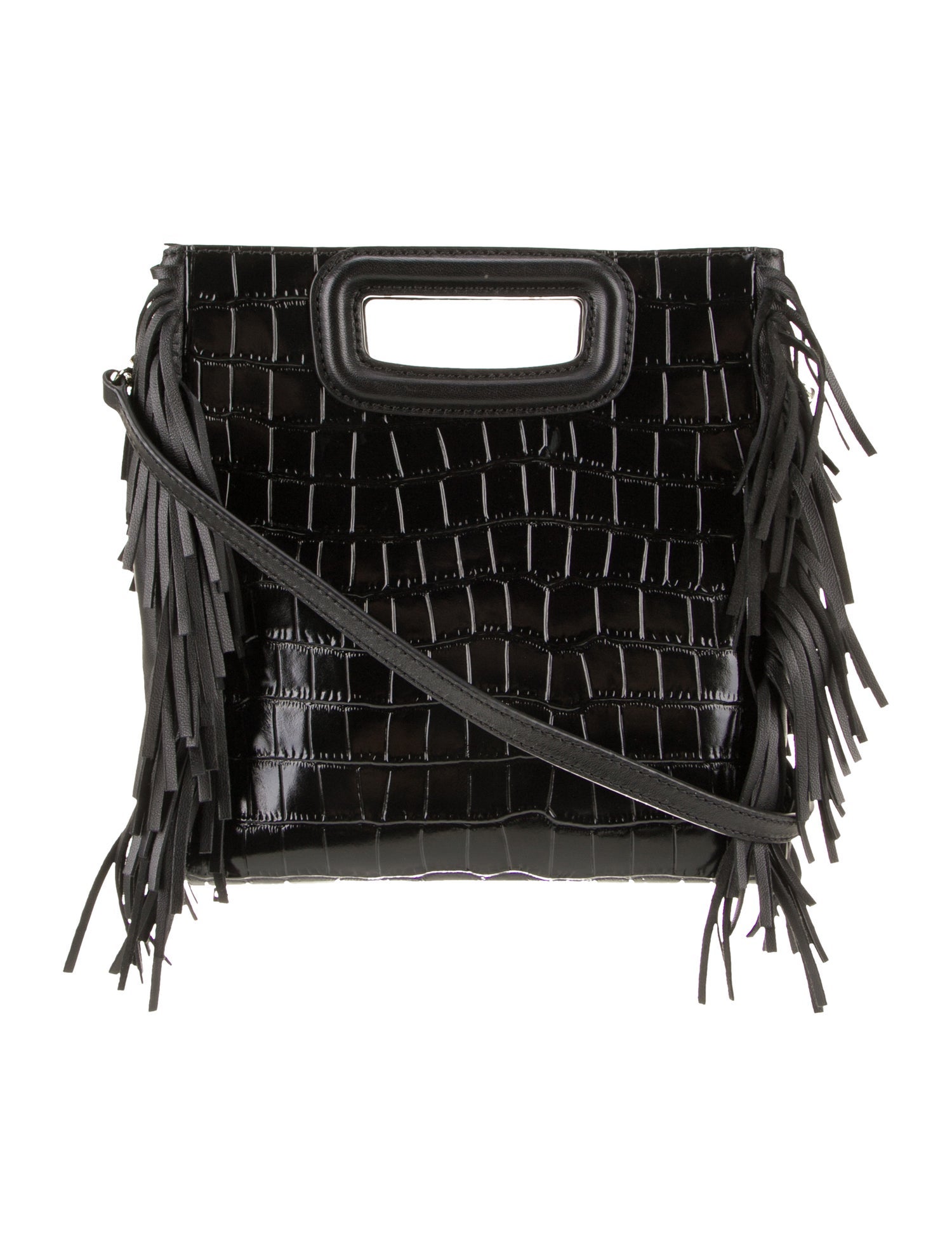 Maje Embossed Leather Top Handle Bag