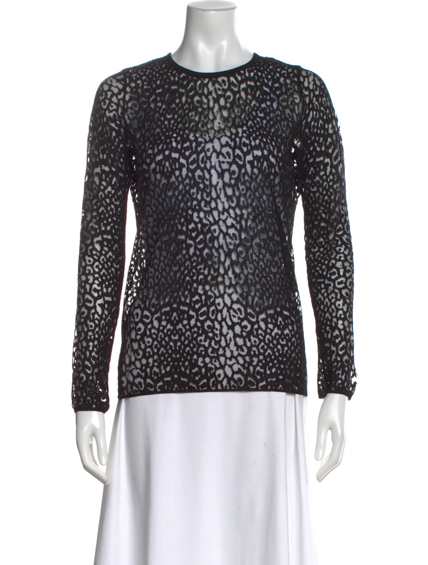 Maje Animal Print Crew Neck Top