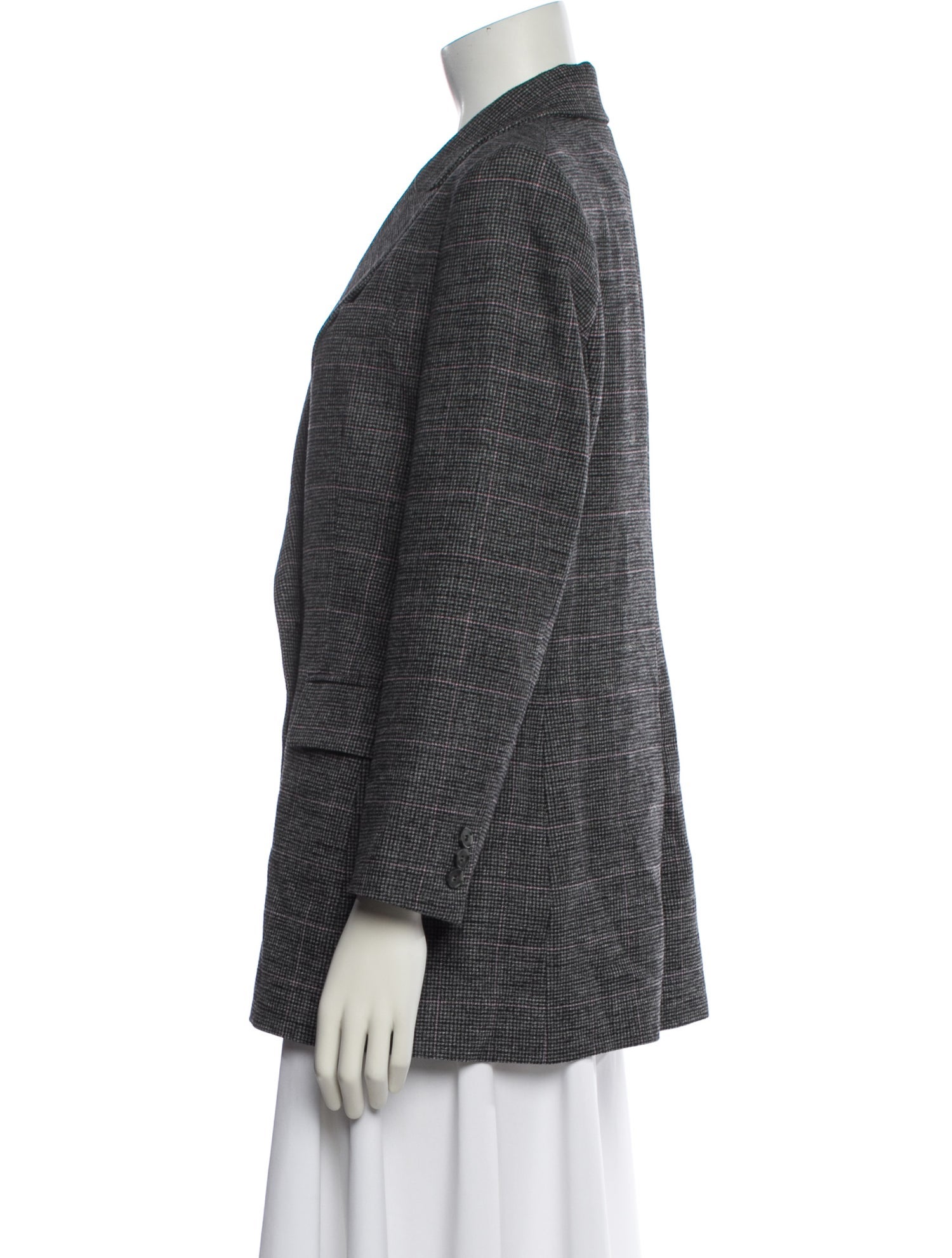 Maje Plaid Print Blazer