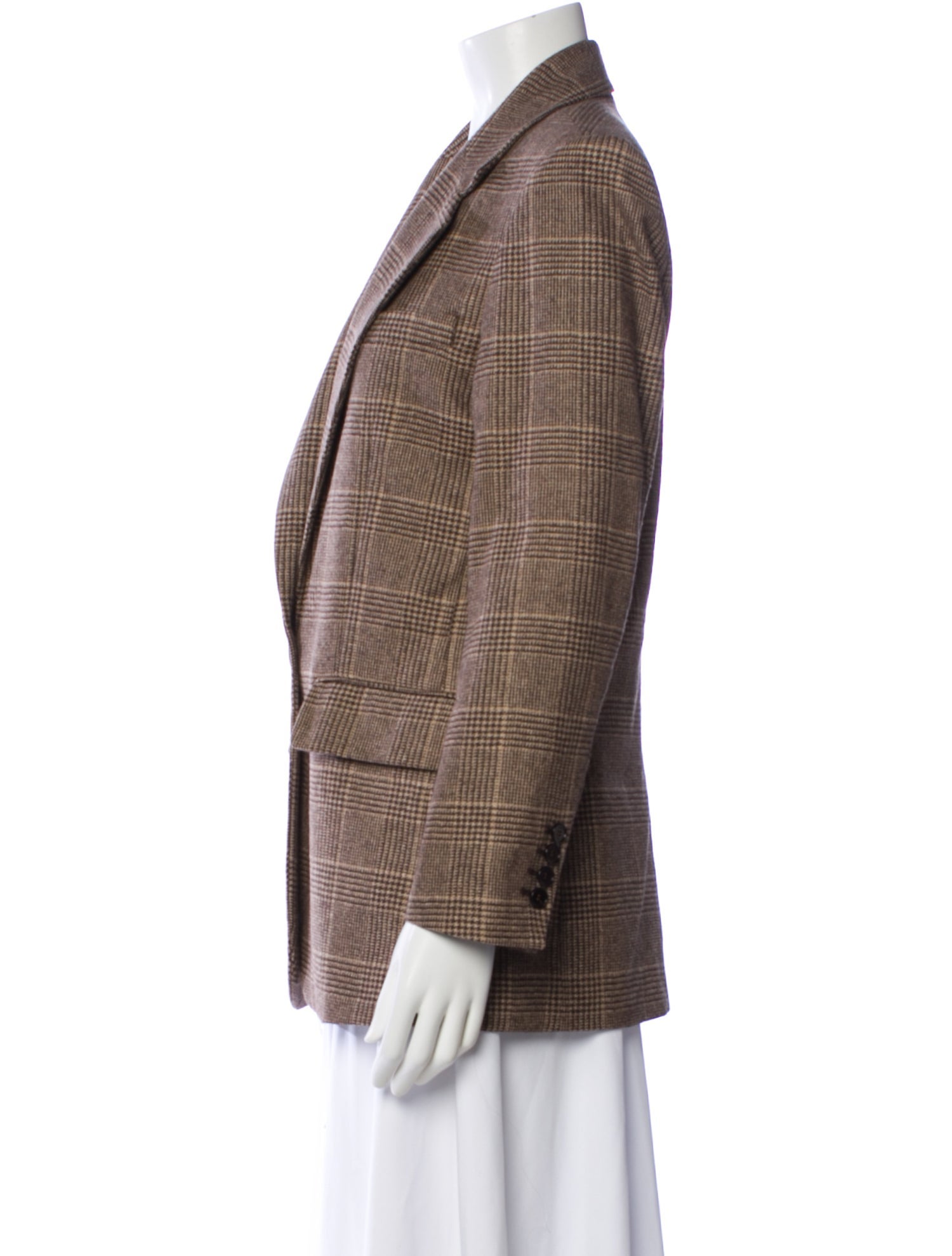 Maje Plaid Print Blazer