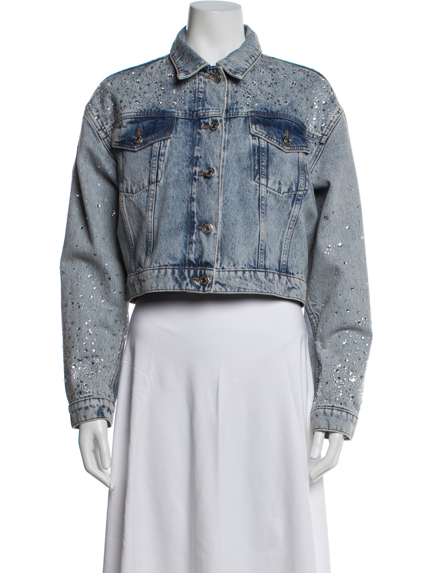 Maje Printed Denim Jacket