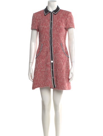 Pre-owned Maje Tweed Pattern Mini Dress