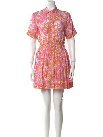 Pre-owned Maje Printed Mini Dress In Pink
