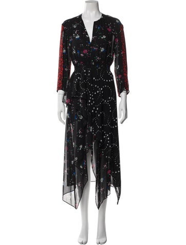 Pre-owned Maje Printed Long Dress In Blue