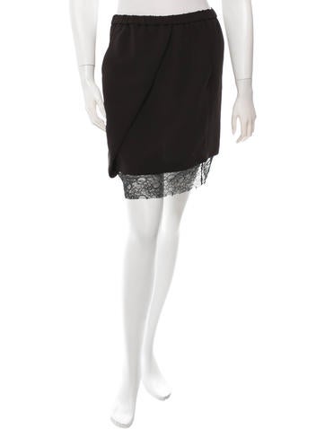 Maje Lace Trim Layered Skirt