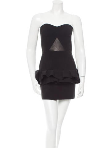 Maje Strapless Ruffle-Accented Dress