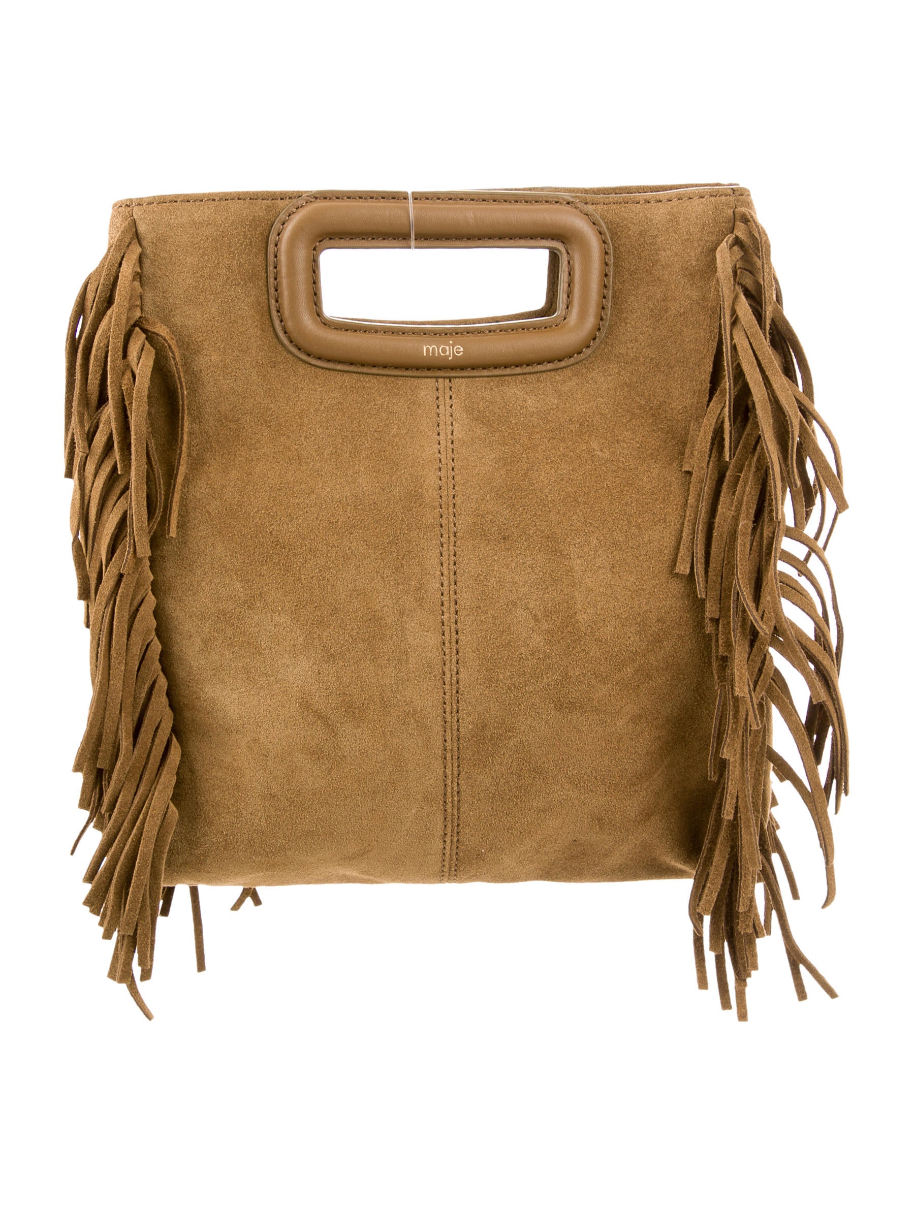 Maje FringeAccented Suede Satchel Handbags W2M24672 The RealReal