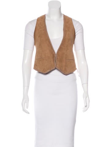 Maje Cropped Suede Vest